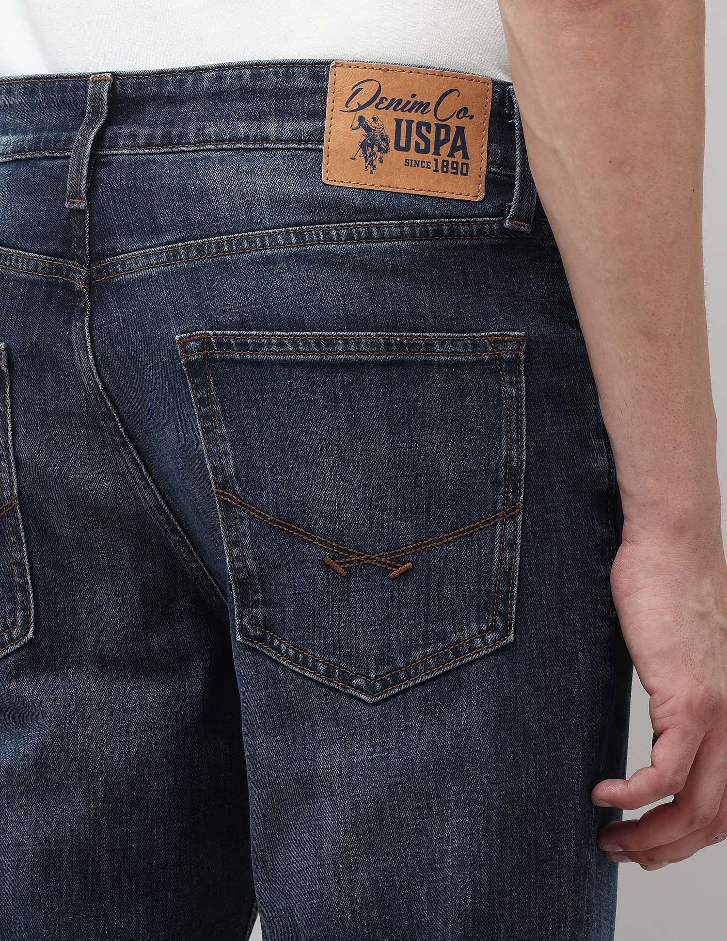 Cole Comfort Cropped Fit Blue Jeans Dark Blue - U.S. POLO ASSN. | Large