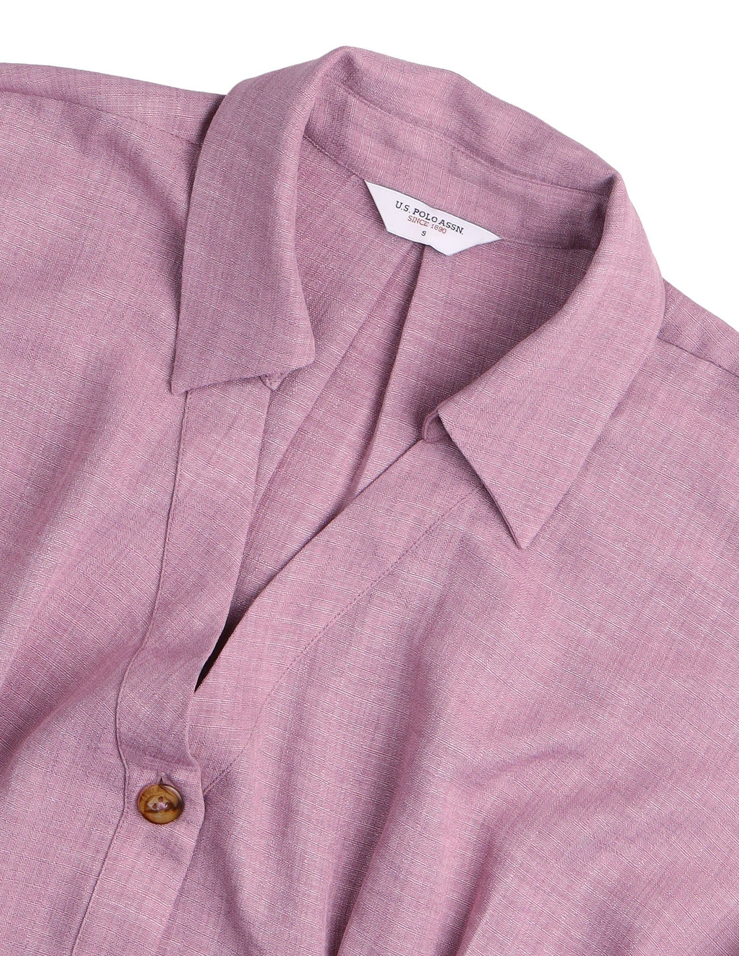 Solid Cinched Waist Pleated Dress Pink - U.S. Polo Assn. India | Large