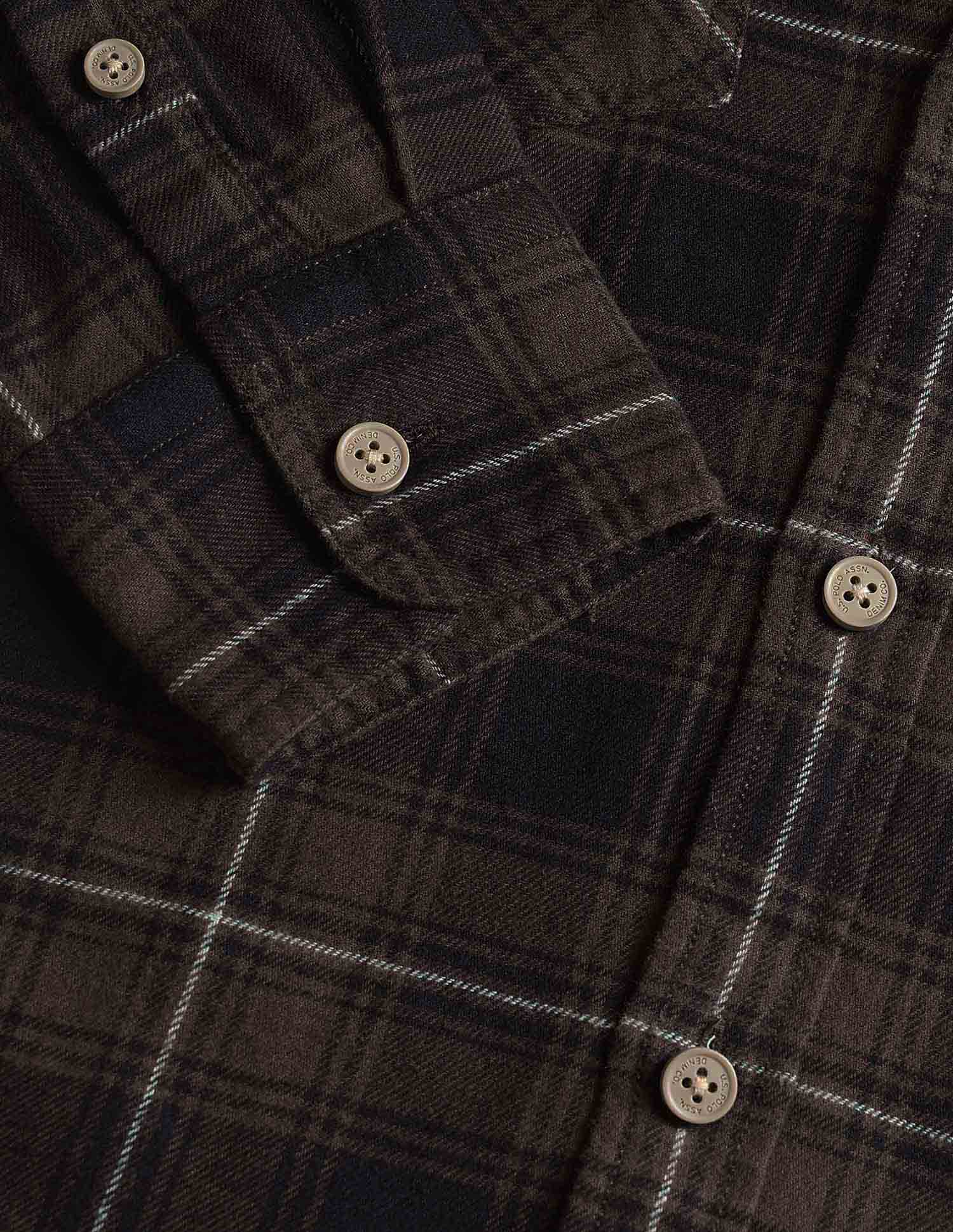 Tartan Checked Regular Fit Shacket Brown - U.S. Polo Assn. India | Large
