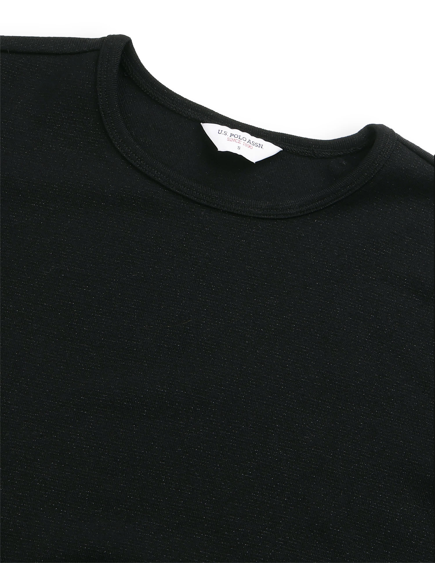 Solid Regular Fit Ruched Top Black - U.S. Polo Assn. India | Large