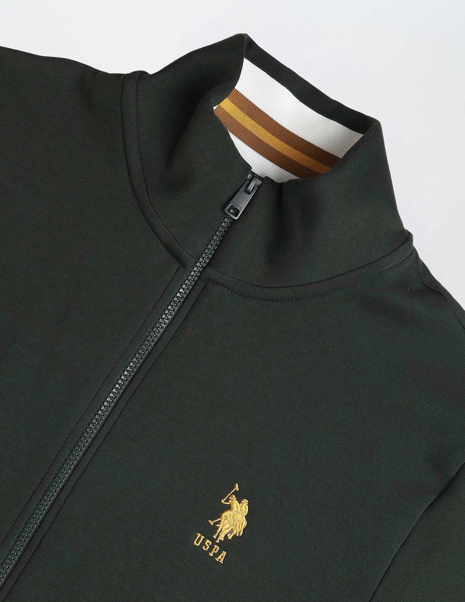 Numeric Brand Embroidered Zipper Sweatshirt Dark Green - U.S. POLO ASSN. | Large