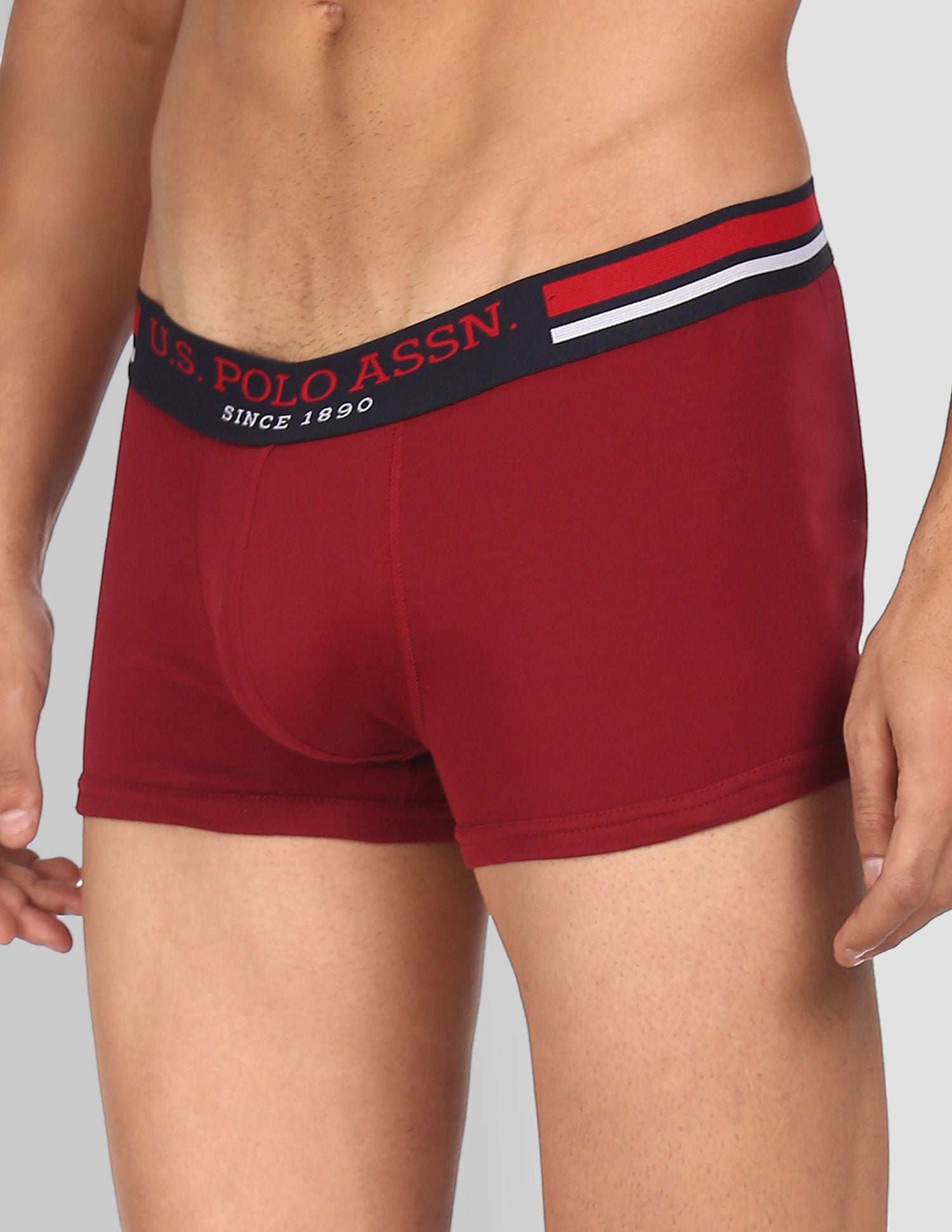 Mid Rise Cotton I641 Trunks - Pack Of 2 Wine and Navy - U.S. POLO ASSN. | Large