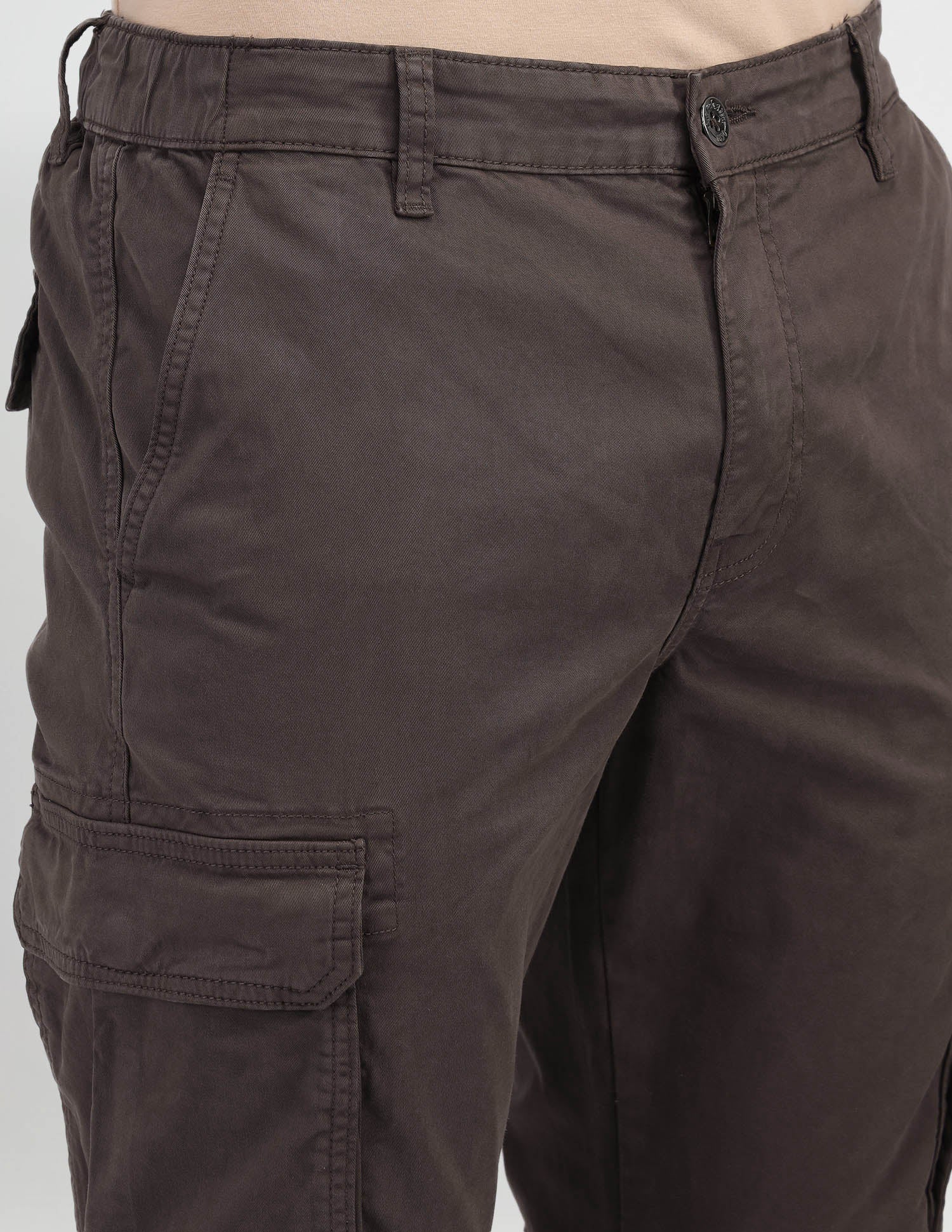 Solid Straight Fit Trousers Choco Brown - U.S. Polo Assn. India | Large