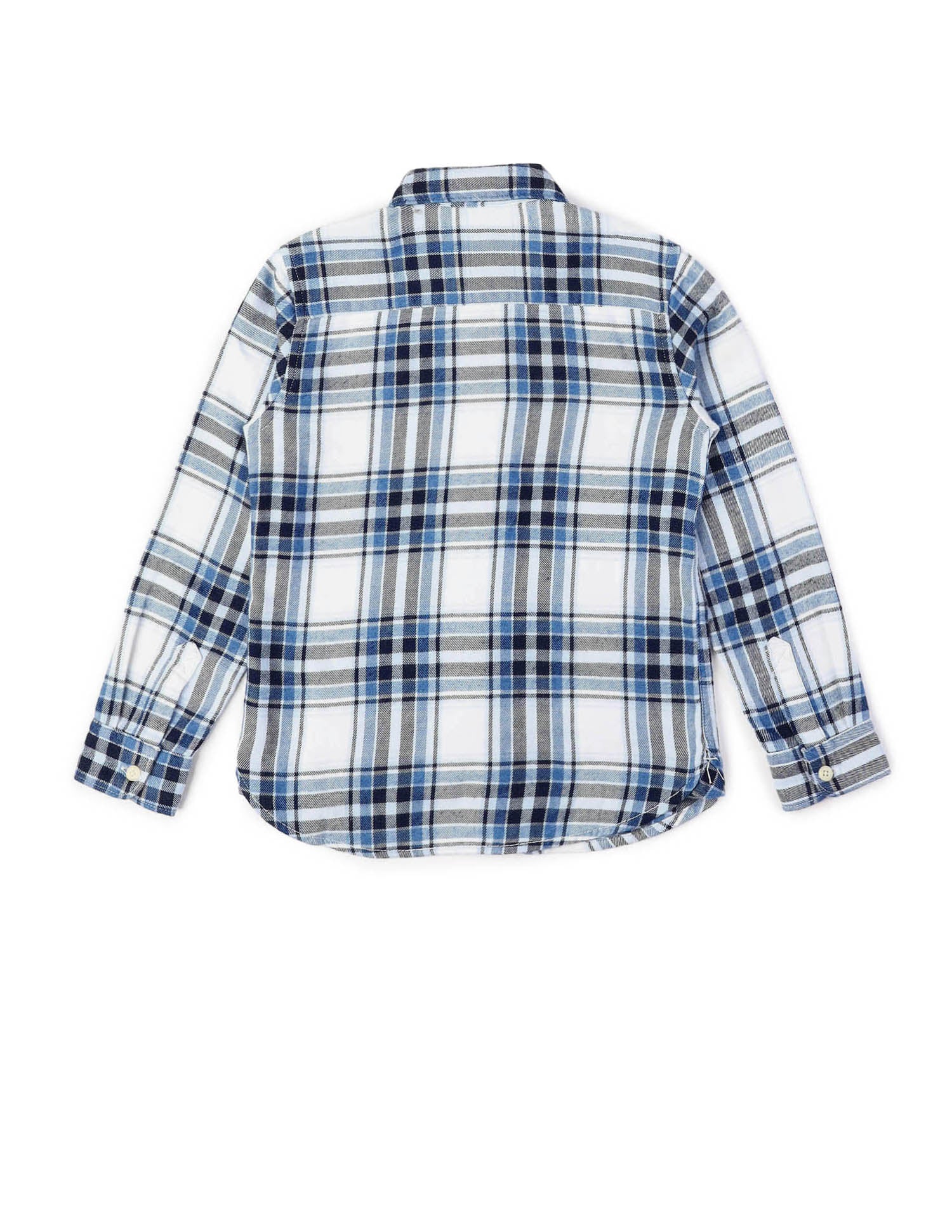 Boys Tartan Checked Twill Shirt Indigo - U.S. POLO ASSN. | Large