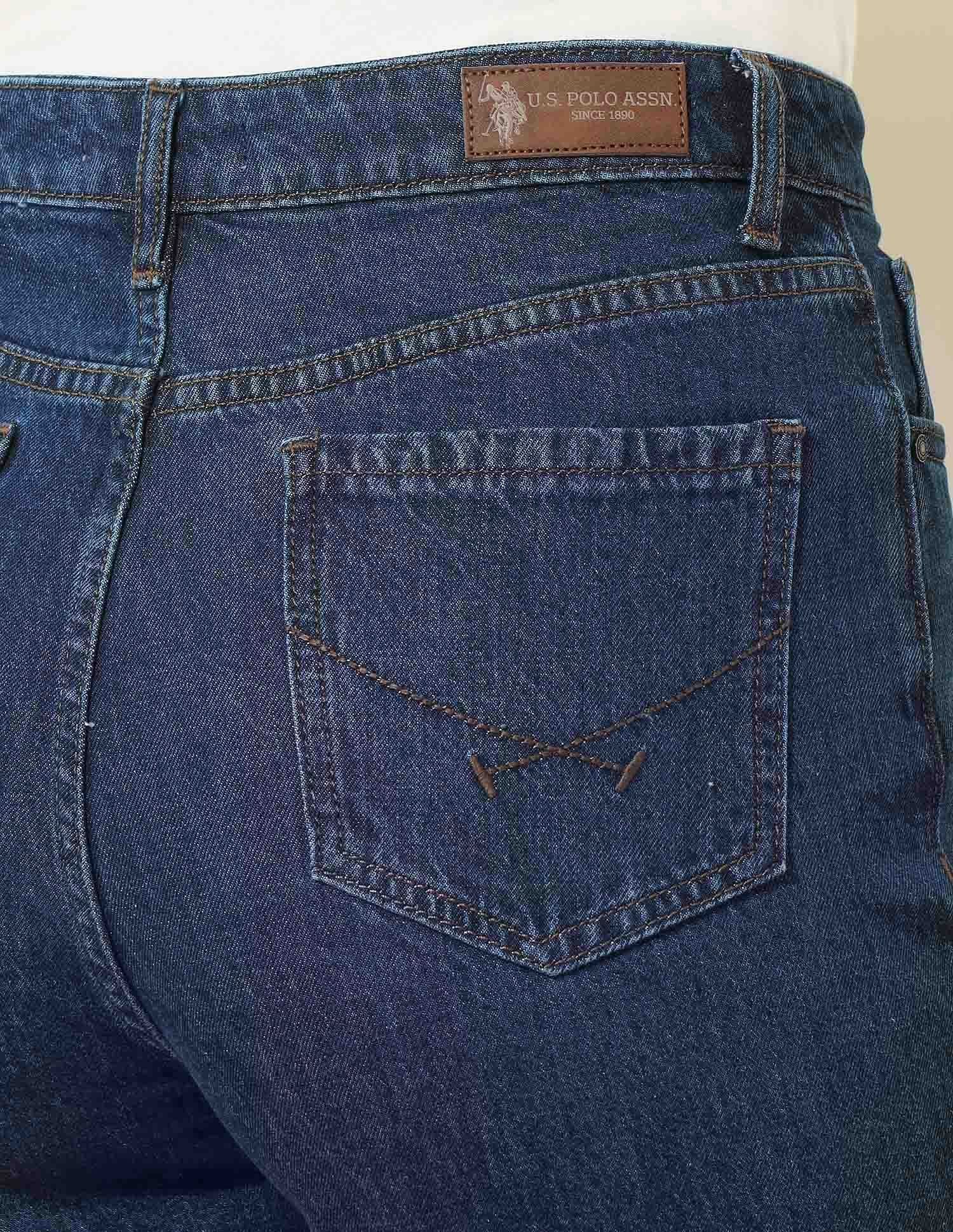 High Rise Straight Fit Jeans Blue - U.S. Polo Assn. India | Large