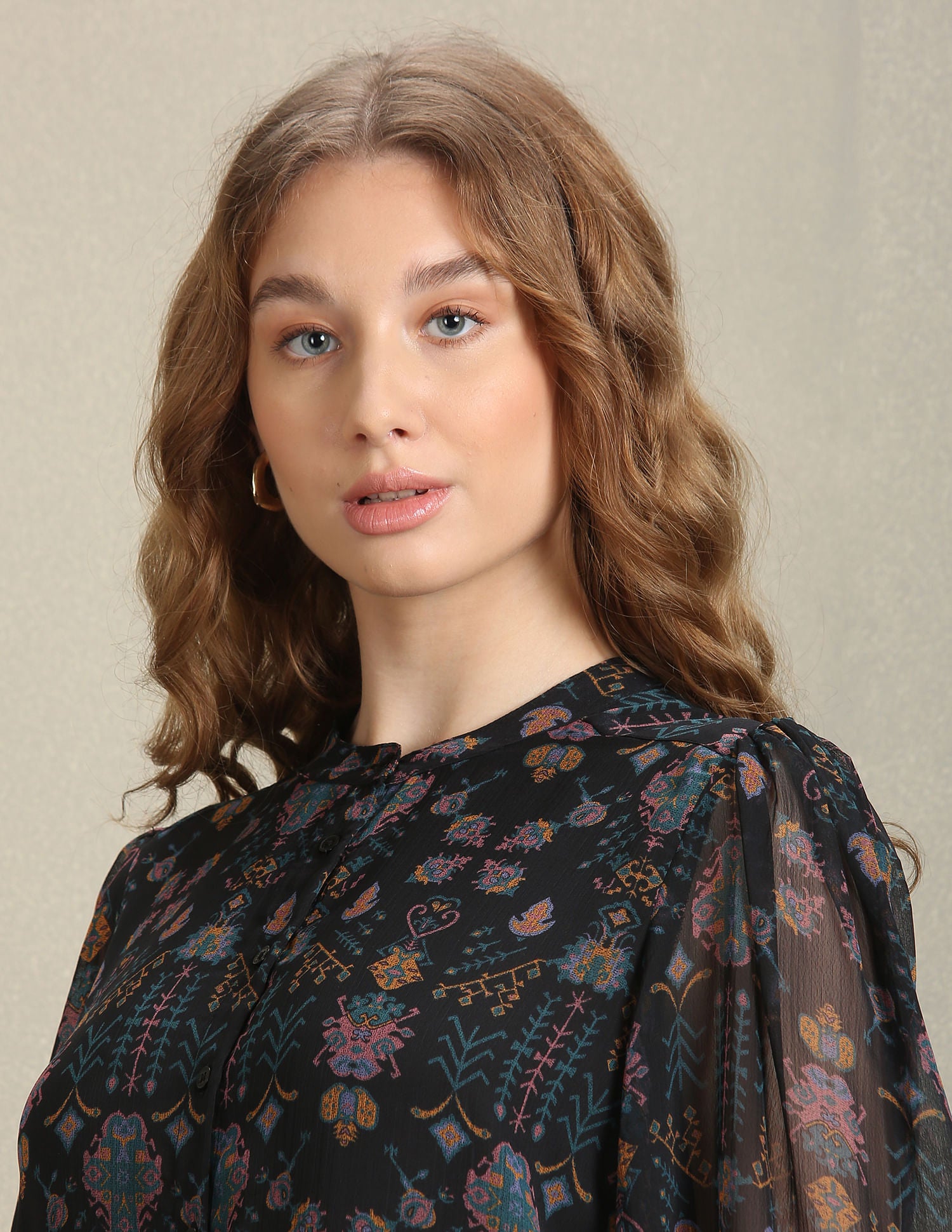 Motif Print Long Sleeve Shirt Black - U.S. Polo Assn. India | Large