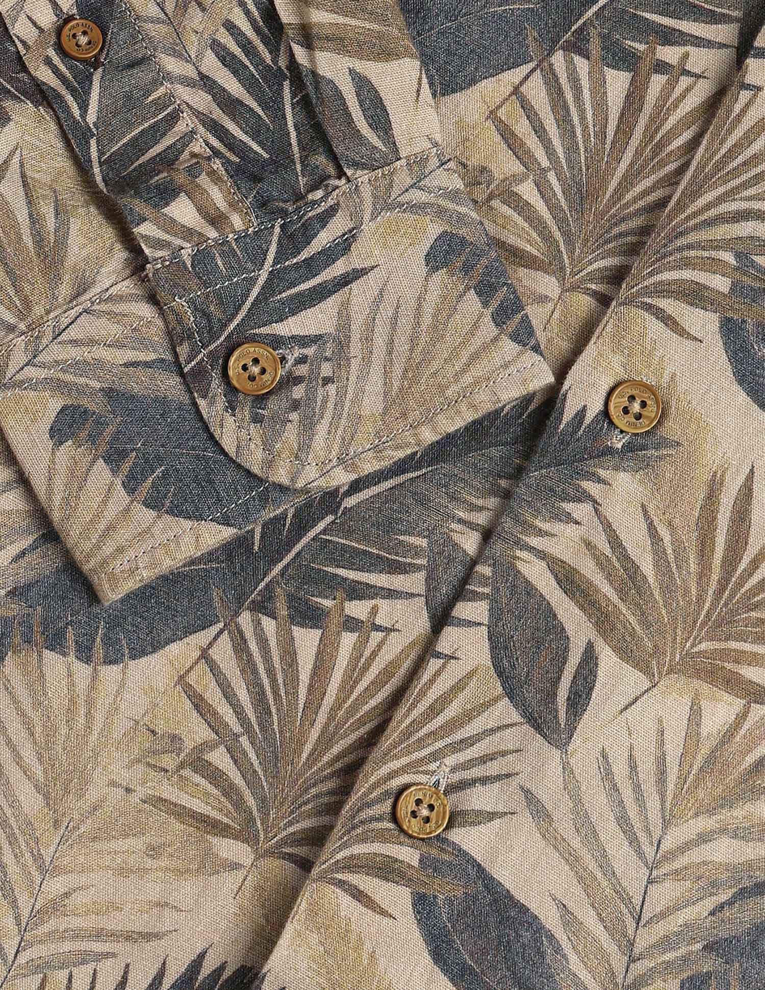 Tropical Printed Regular Fit shirt Olive - U.S. POLO ASSN. | Large