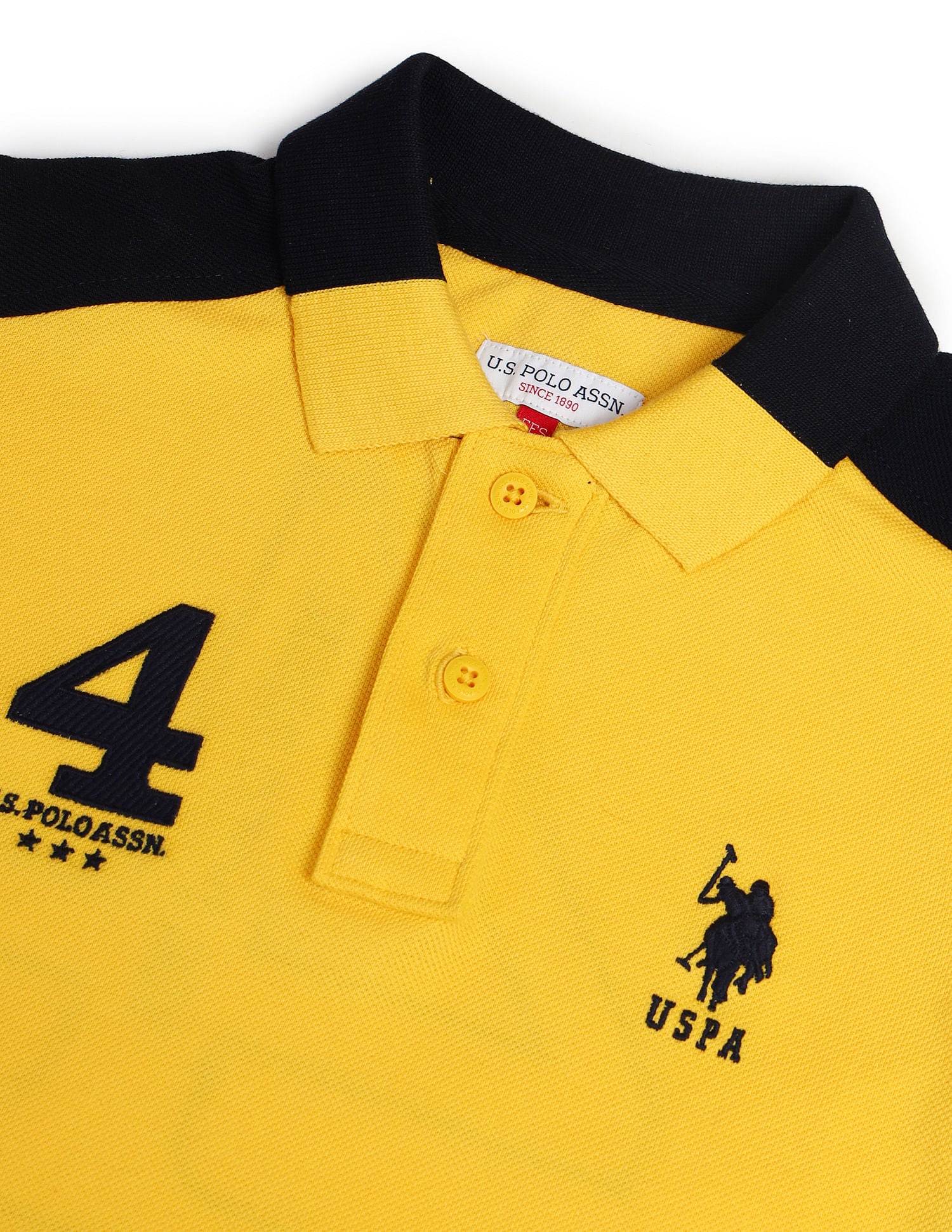 Boys Cotton Printed Polo Shirt Yellow - U.S. Polo Assn. India | Large