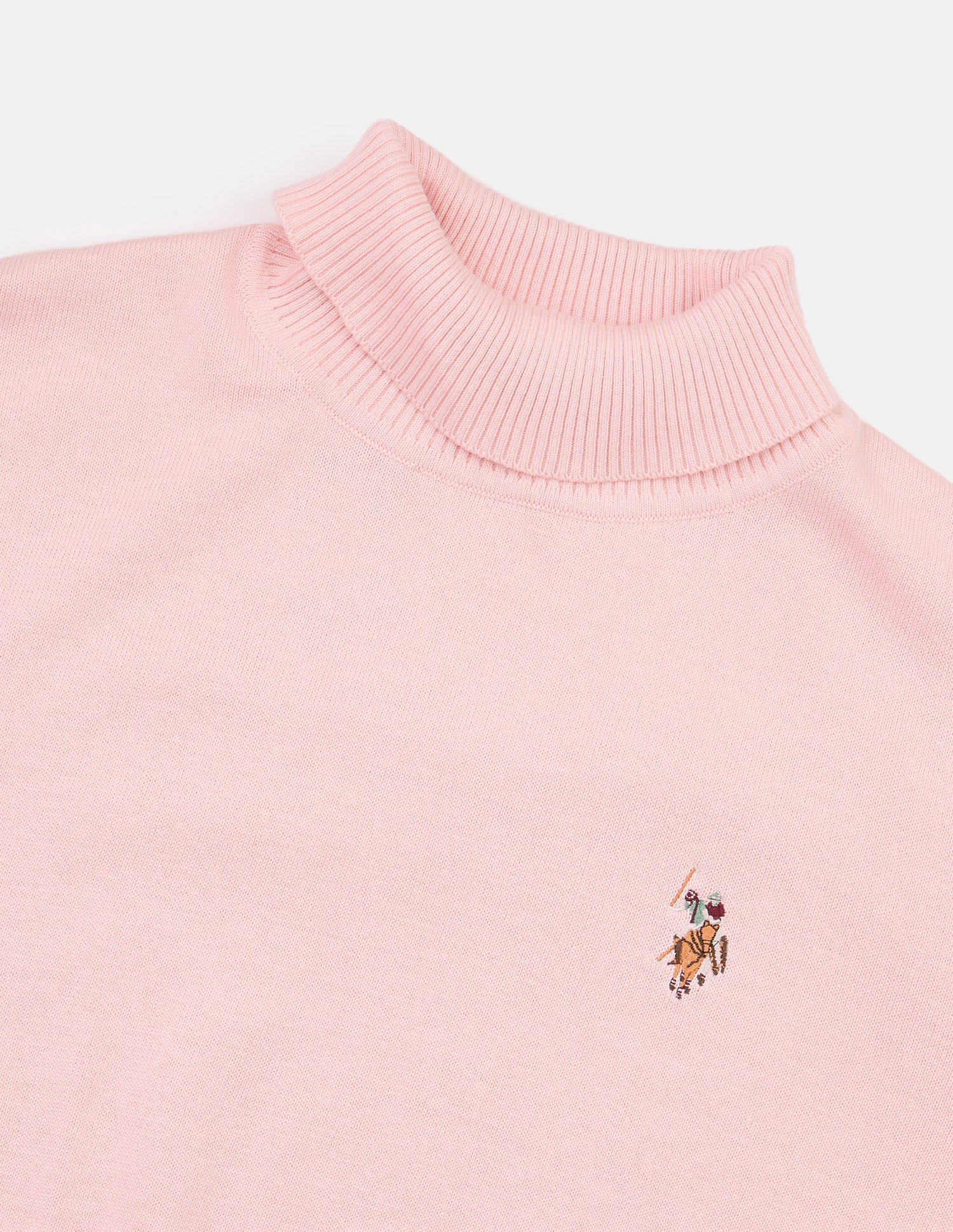 Solid Regular Fit Sweater Light Pink - U.S. Polo Assn. India | Large