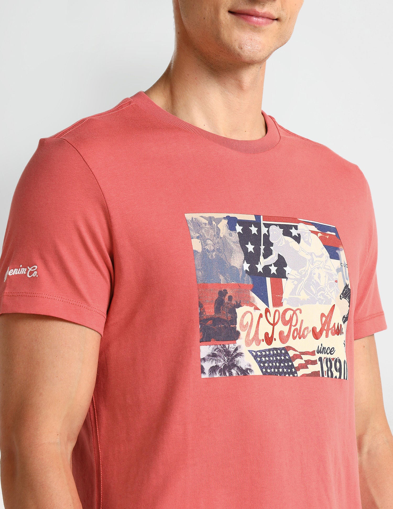 Muscle Fit Graphic T-Shirt Blue - U.S. Polo Assn. India | Large