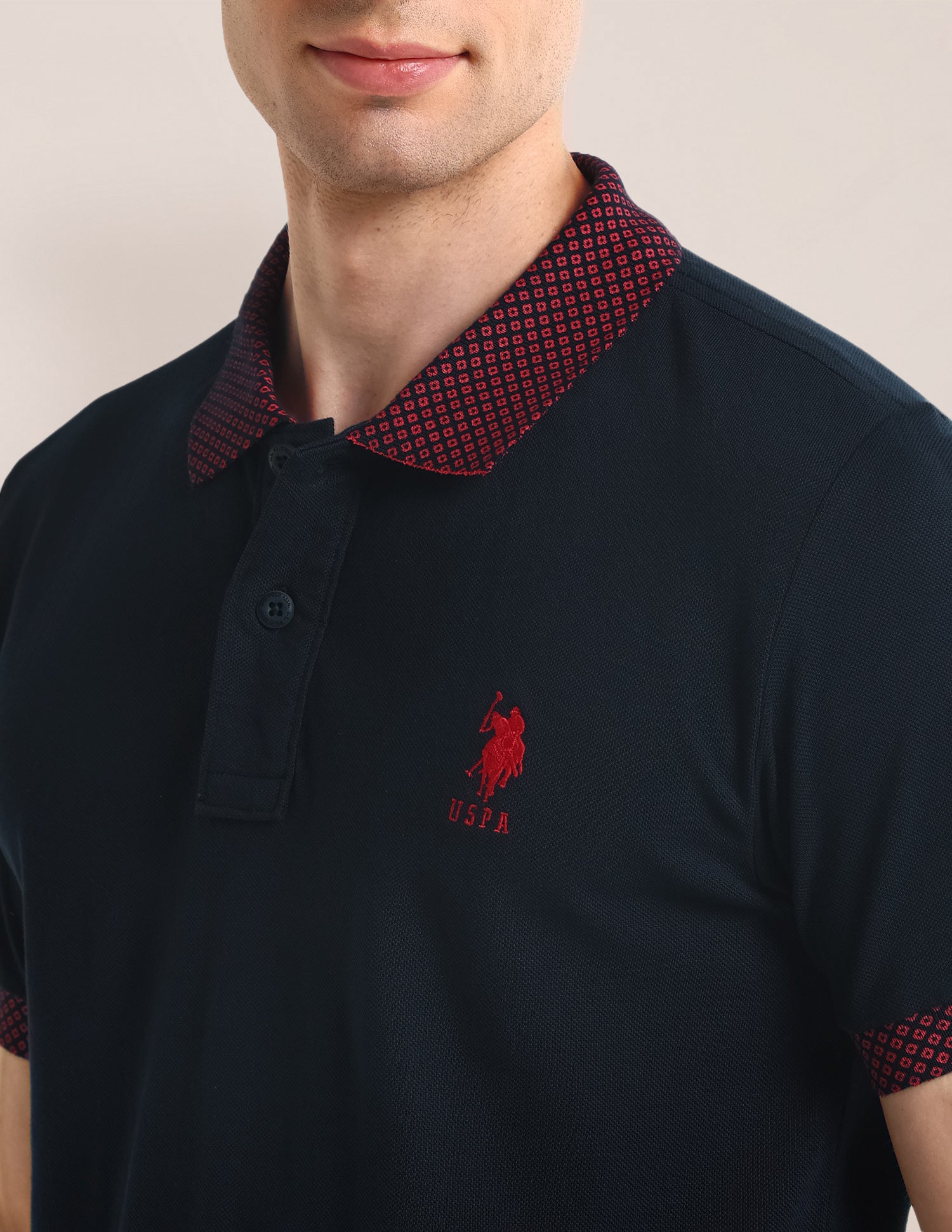 Solid Slim Fit Polo Shirt Navy - U.S. Polo Assn. India | Large