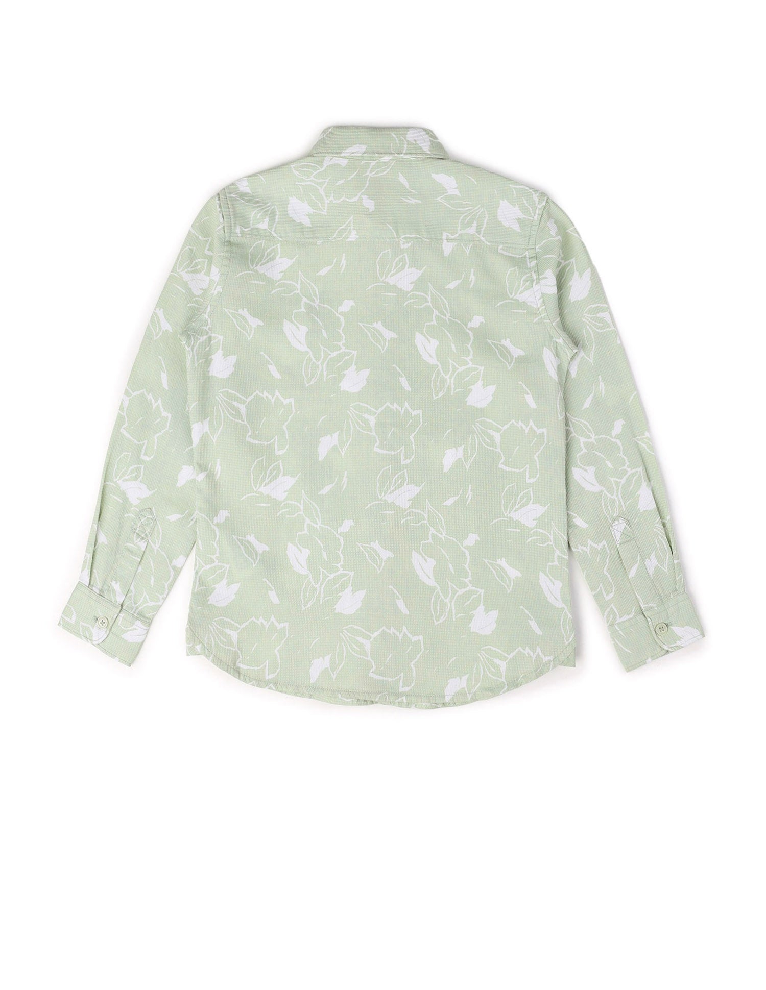 Boys Floral Printed Dobby Shirt Green - U.S. POLO ASSN. | Large