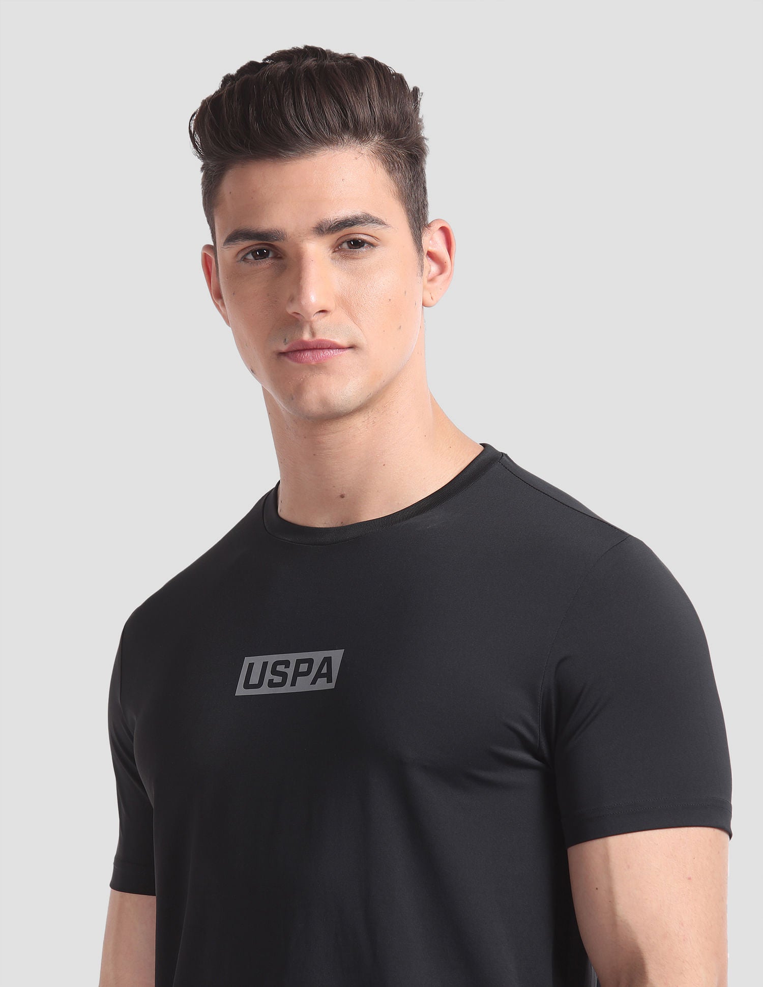 Solid AE002 Lounge T-Shirt - Pack Of 1 Black - U.S. POLO ASSN. | Large