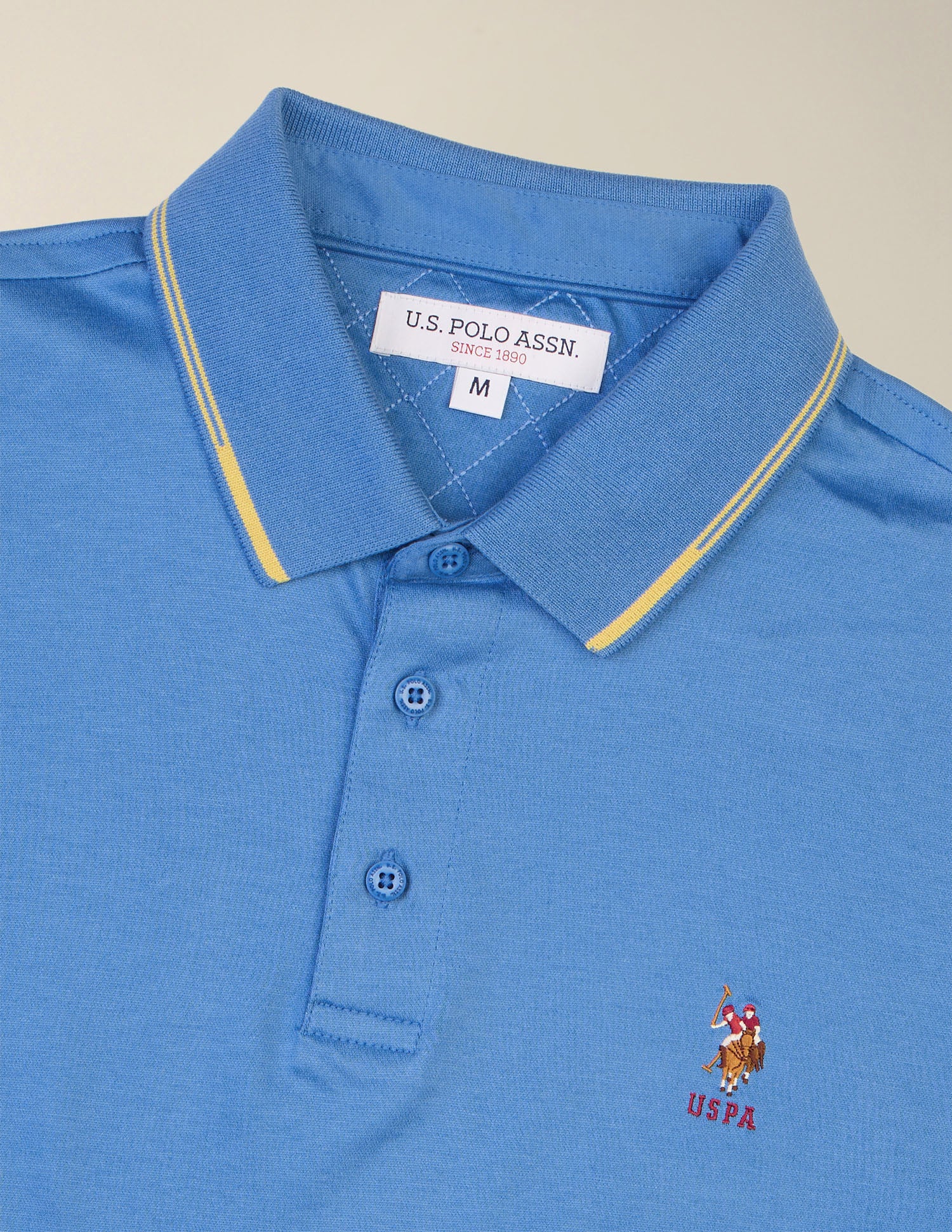 Solid Slim Fit Polo Shirt Light Blue - U.S. Polo Assn. India | Large