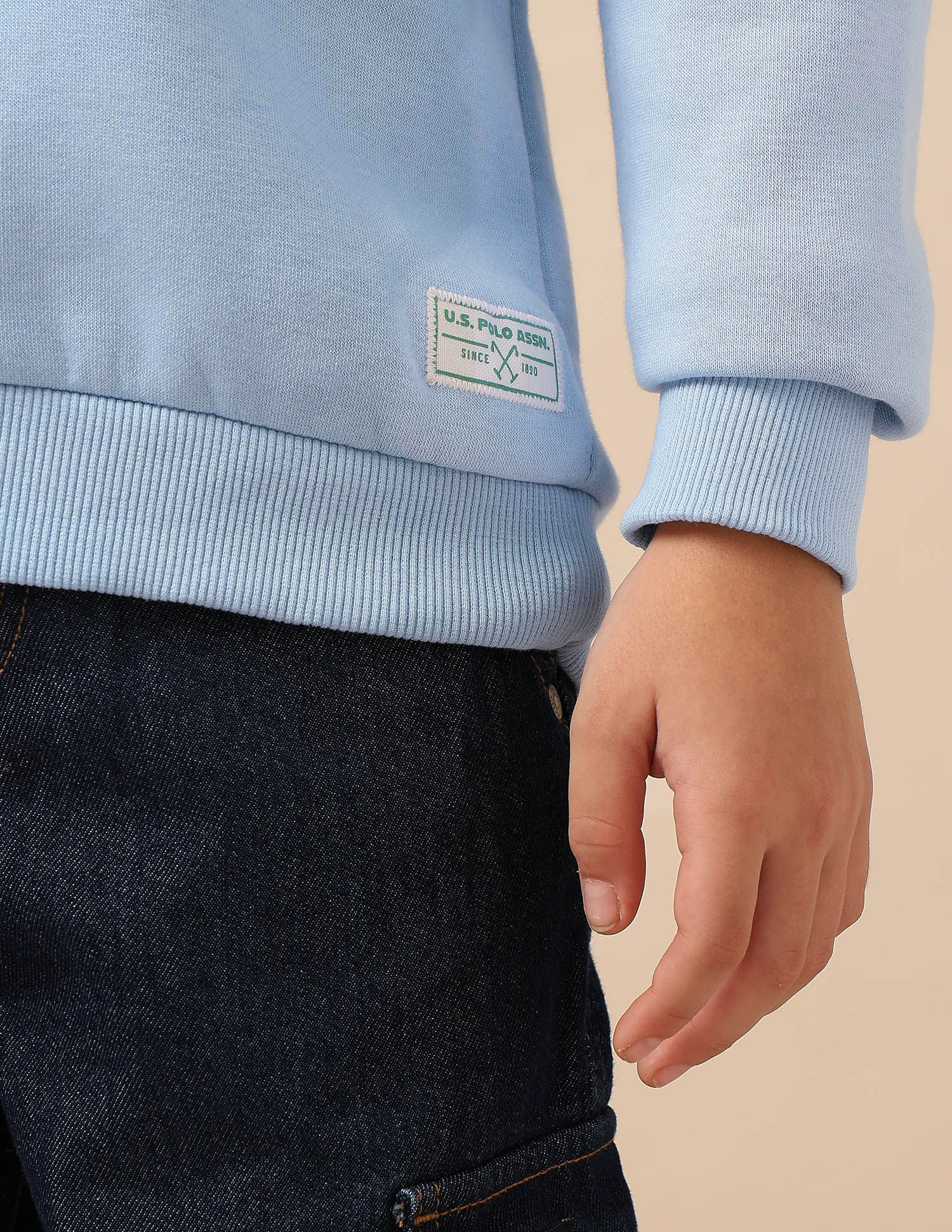 Boys Graphic Brand Printed Sweatshirt Light Blue - U.S. POLO ASSN. | Large