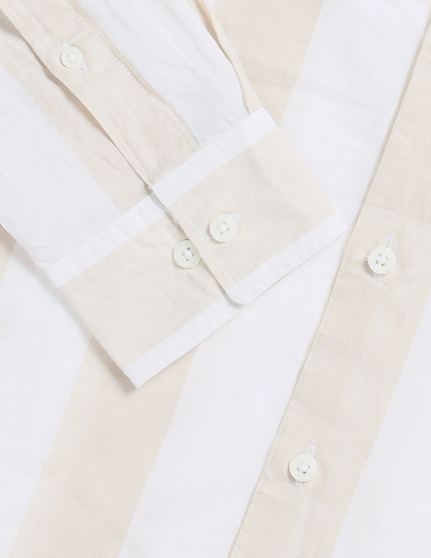 Vertical Striped Tailored Fit Shirt Beige - U.S. Polo Assn. India | Large