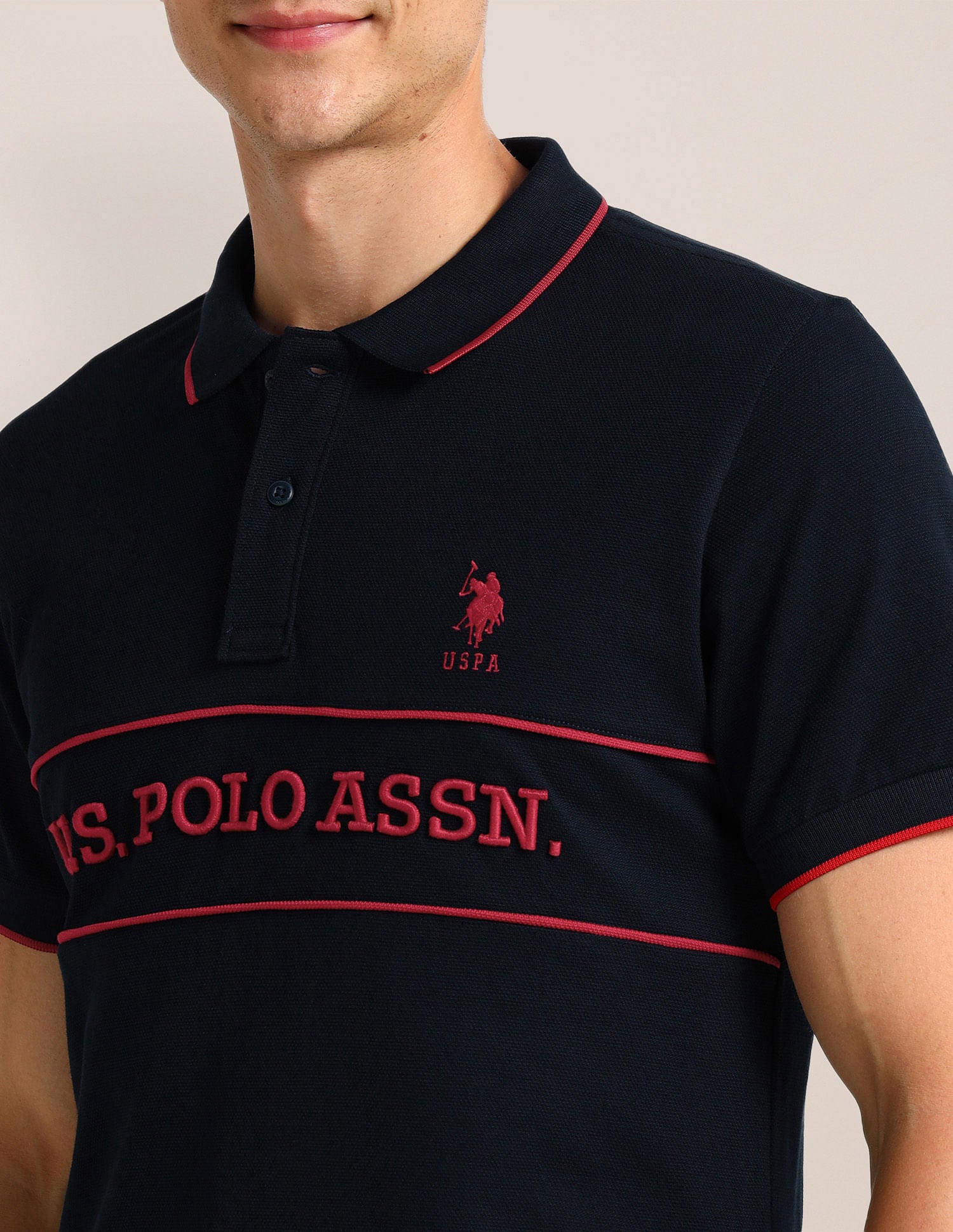 Slim Fit Logo Polo Shirt Blue - U.S. POLO ASSN. | Large