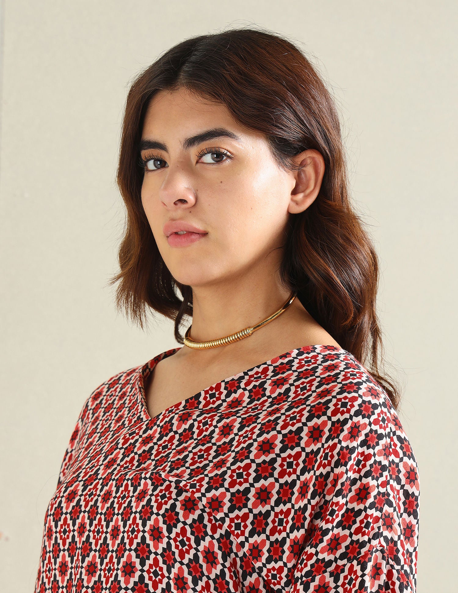 Geometric Print Kaftan Top Red - U.S. Polo Assn. India | Large