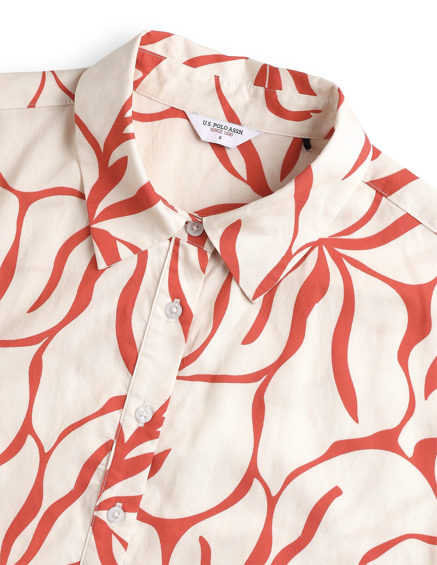 Floral Printed Regular Fit Midi Shirt Dress White - U.S. Polo Assn. India | Large