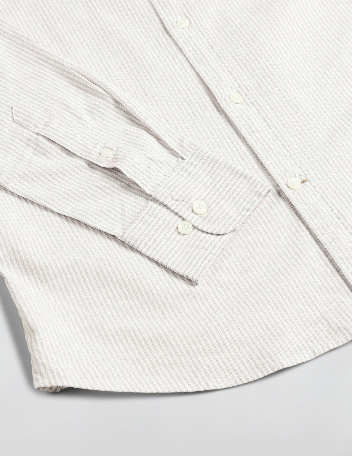 Vertical Striped Regular Fit Shirt Beige - U.S. Polo Assn. India | Large