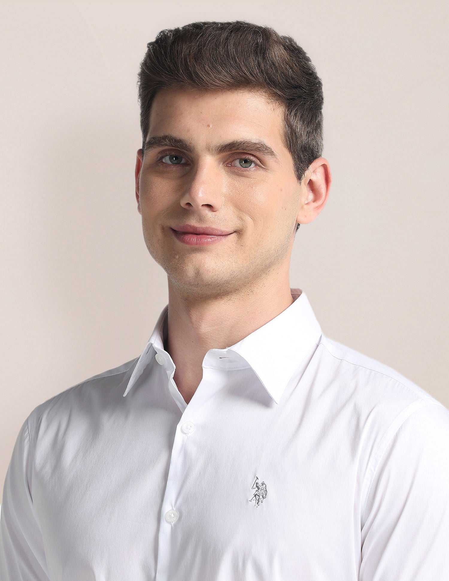 Short Sleeve Solid Shirt White - U.S. Polo Assn. India | Large