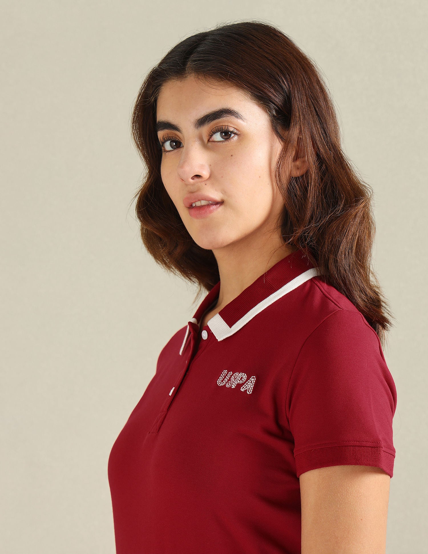 Cotton Stretch Tipped Polo Shirt Red - U.S. POLO ASSN. | Large
