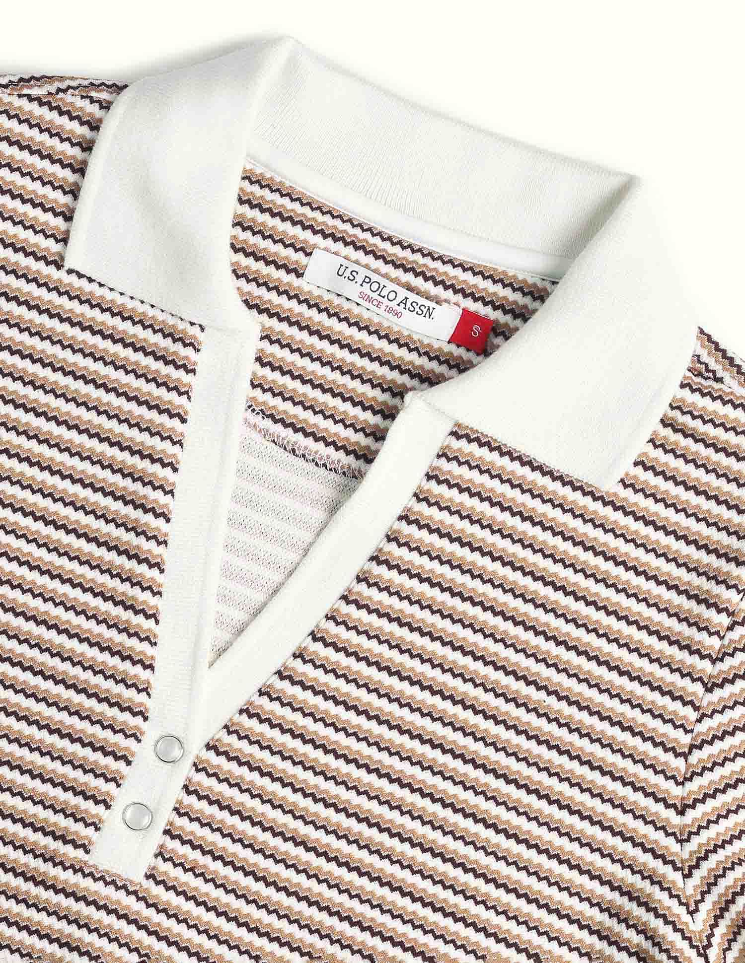 Boxy Fit Chevron Printed Polo Shirt Multi-colour - U.S. POLO ASSN. | Large