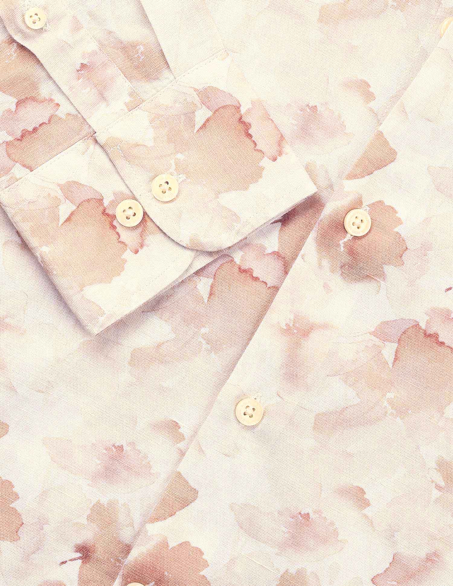 Floral Printed Tailored Fit Shirt Beige - U.S. Polo Assn. India | Large