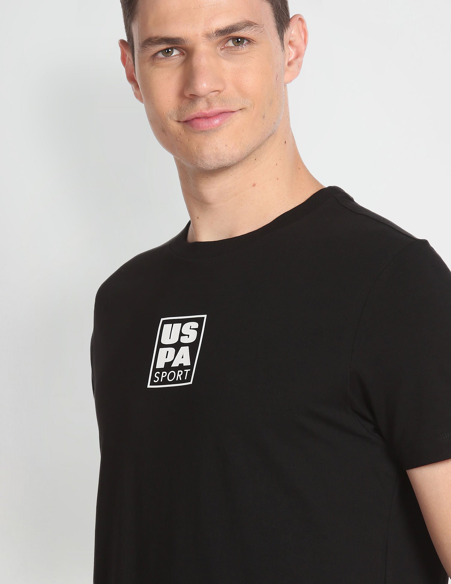 Crew Neck Slim Fit T-Shirt Black - U.S. POLO ASSN. | Large