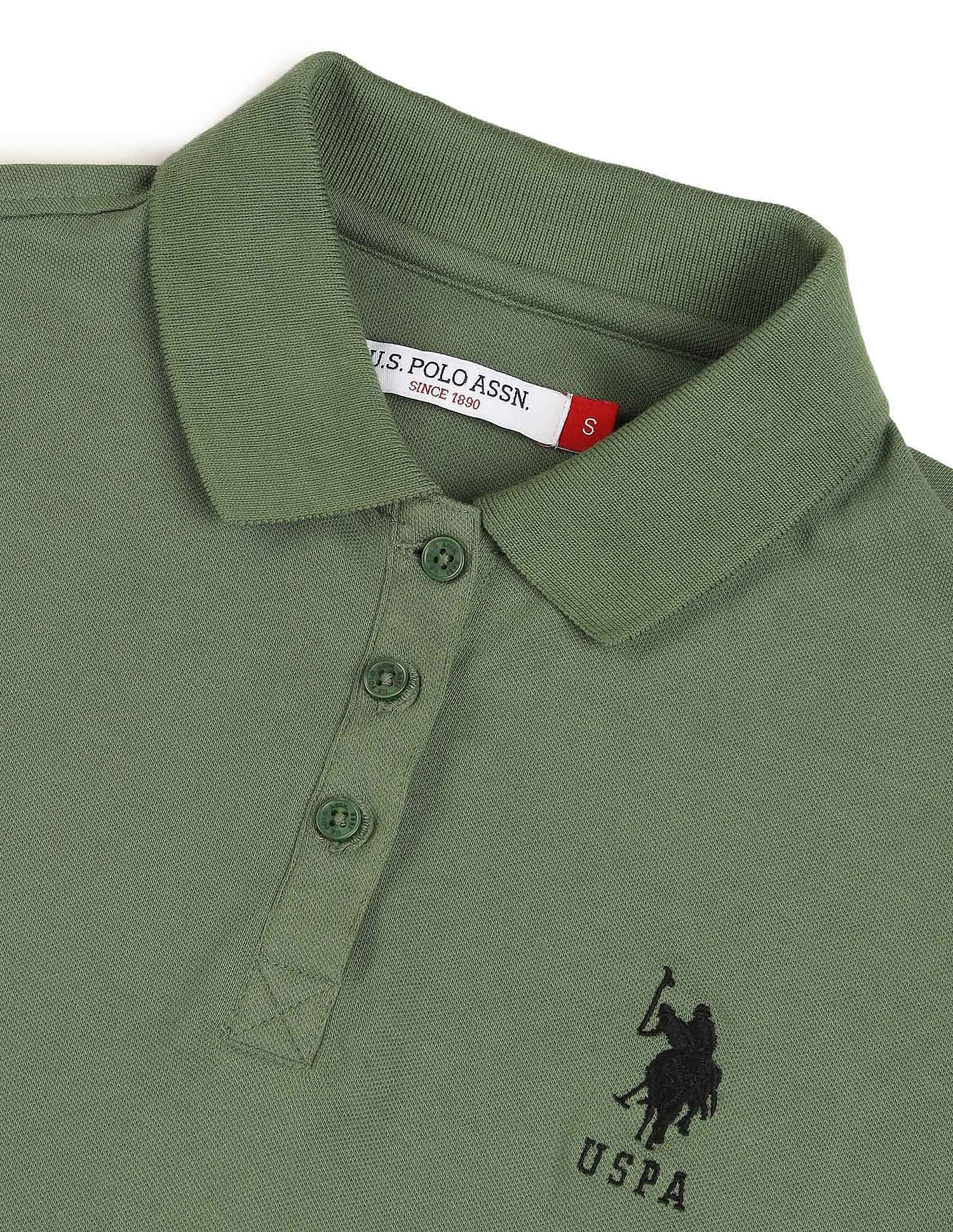 Regular Fit Solid Polo Shirt Light Olive - U.S. POLO ASSN. | Large