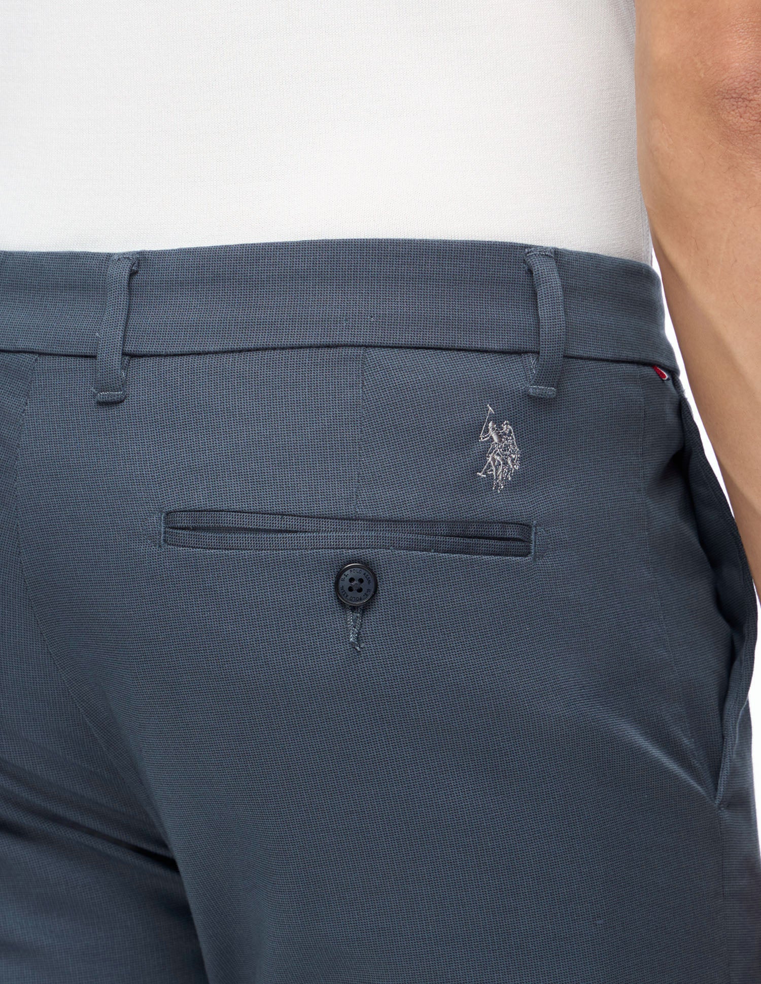 Austin Trim Regular Fit Satin Trousers Navy - U.S. Polo Assn. India | Large