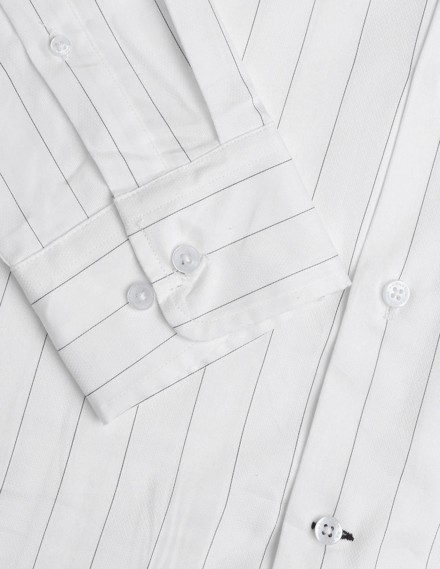 Satin Vertical Striped Shirt White - U.S. Polo Assn. India | Large