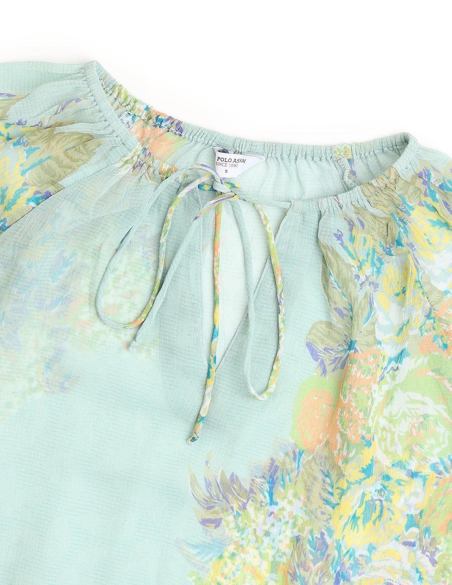 Abstract Printed Chiffon Top Multicolour - U.S. POLO ASSN. | Large