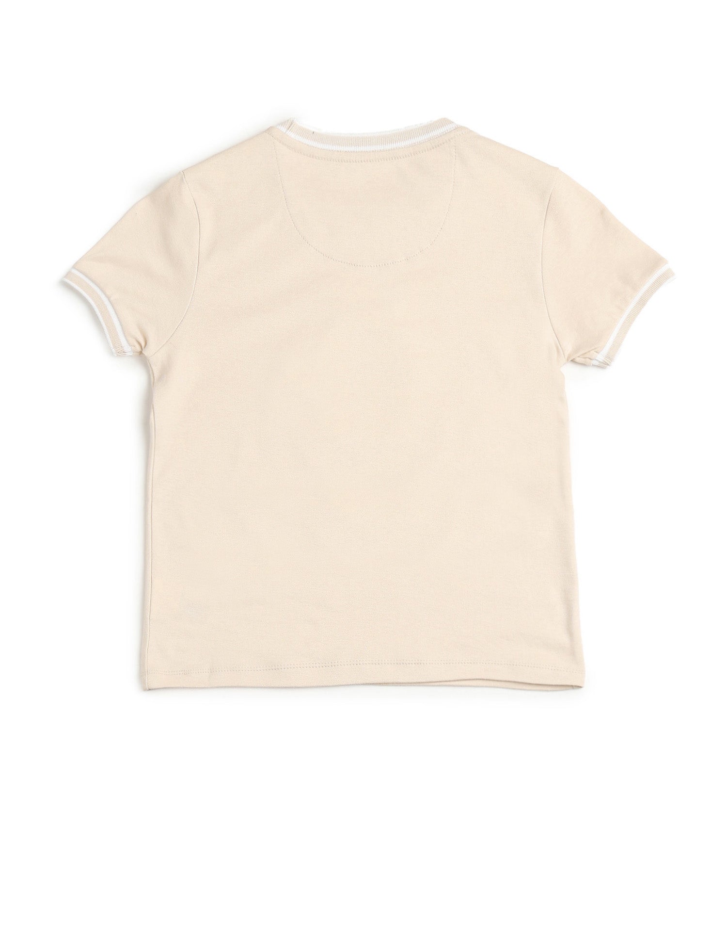 Boys Brand Embroidered Pure Cotton T Shirt Beige - U.S. POLO ASSN. | Large