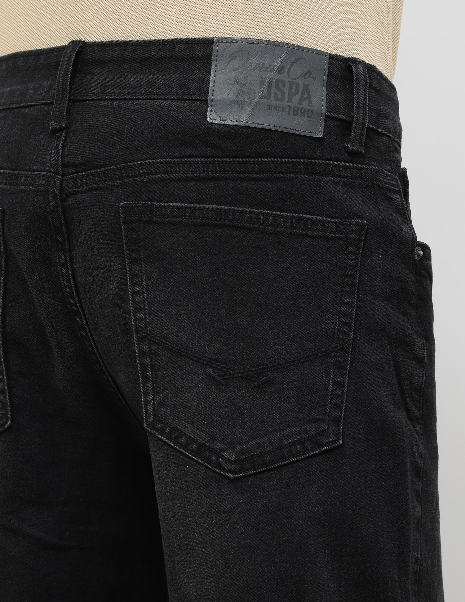 Shawn Relaxed Fit Black Jeans Black - U.S. Polo Assn. India | Large