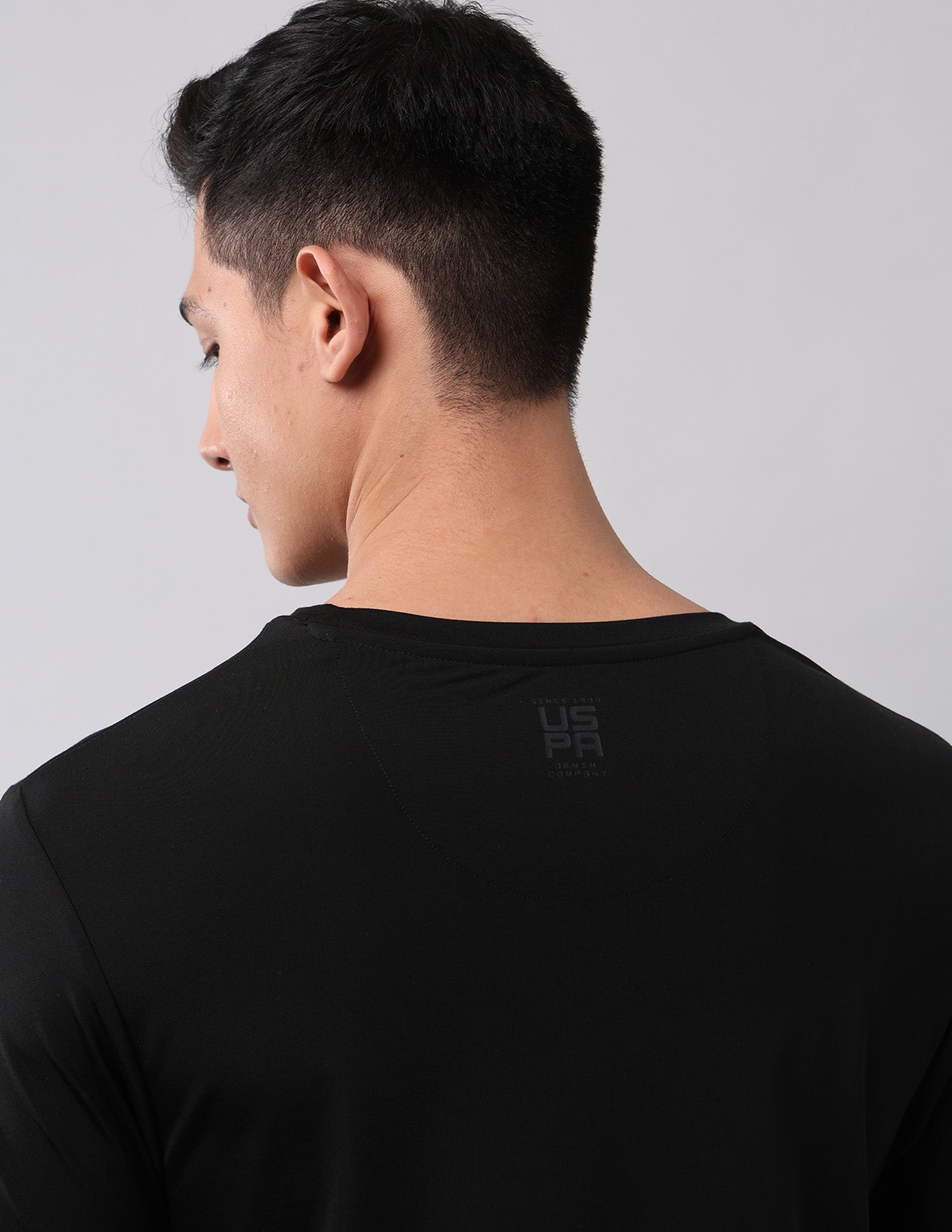 Brand Printed Muscle Fit T-Shirt Black - U.S. Polo Assn. India | Large