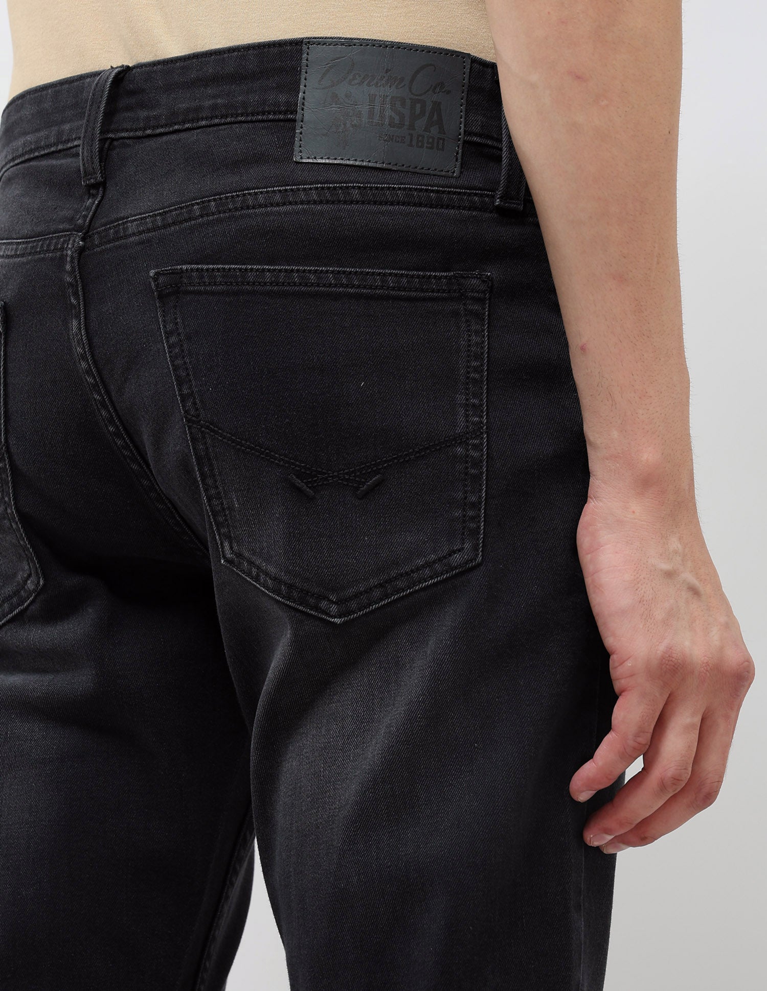 Brandon Slim Tapered Fit Mid Rise Jeans Black - U.S. POLO ASSN. | Large