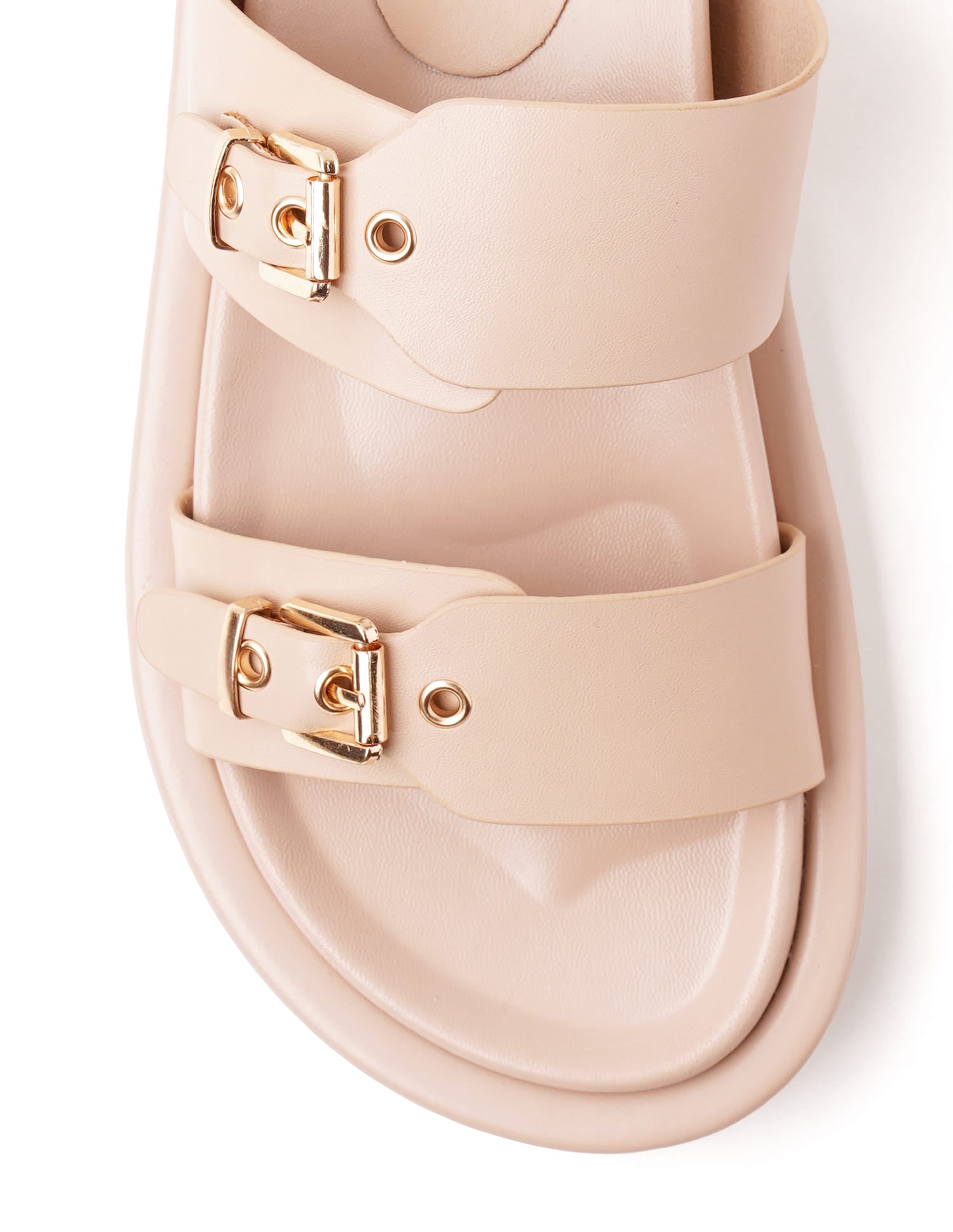 Open Toe Buckle Detail Danila Sandals Nude - U.S. Polo Assn. India | Large