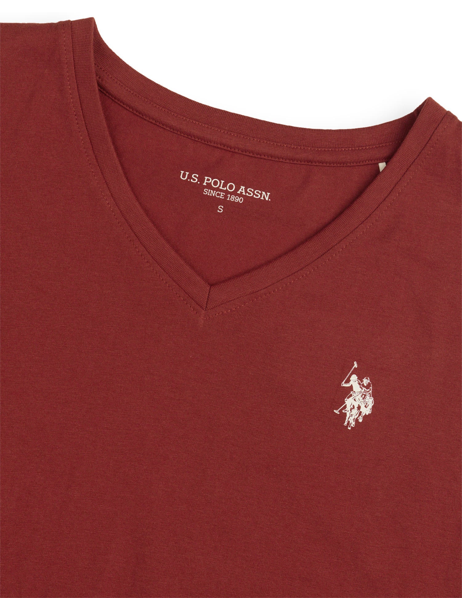 Basic V-Neck Regular T-Shirt Red - U.S. Polo Assn. India | Large