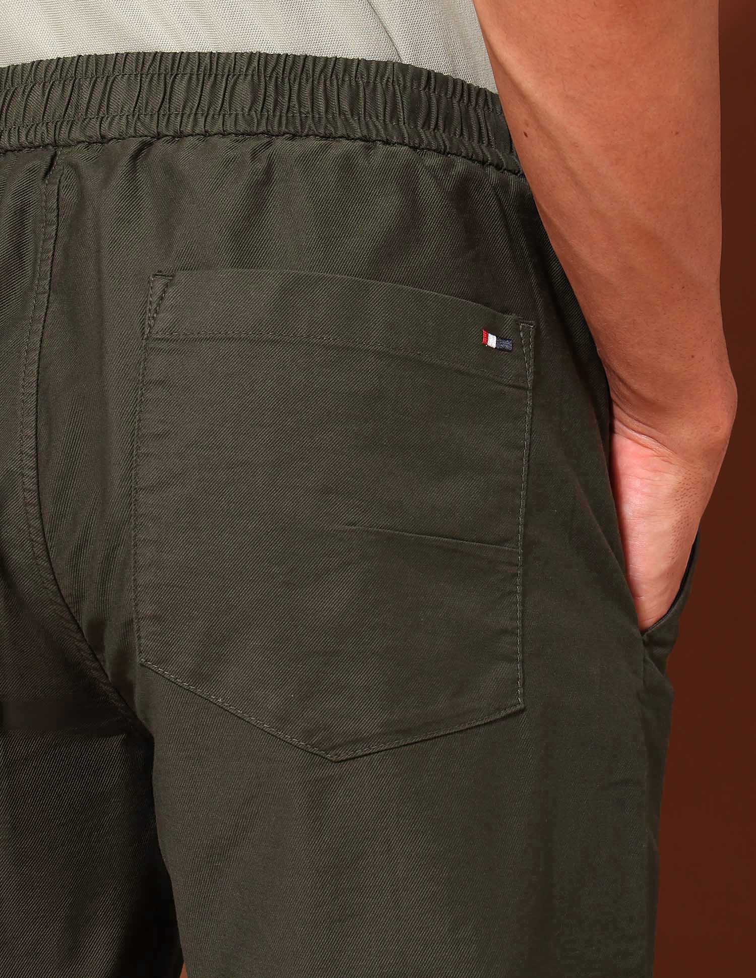 Riley Straight Fit Twill Trousers Olive - U.S. Polo Assn. India | Large
