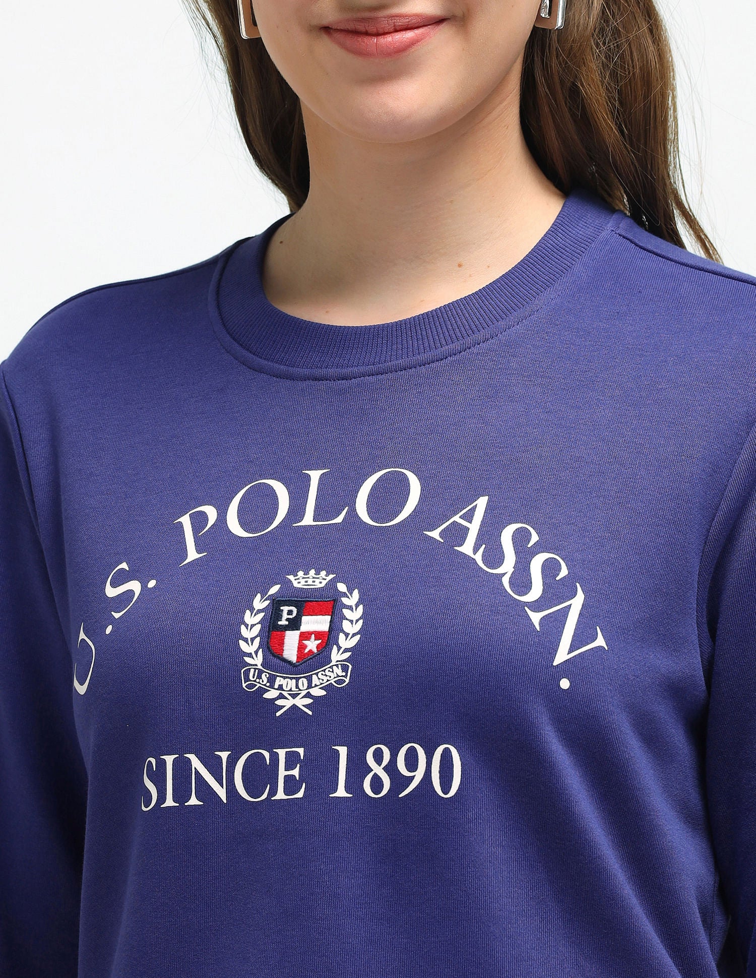 Regular Fit Embroidered Sweatshirt Blue - U.S. POLO ASSN. | Large