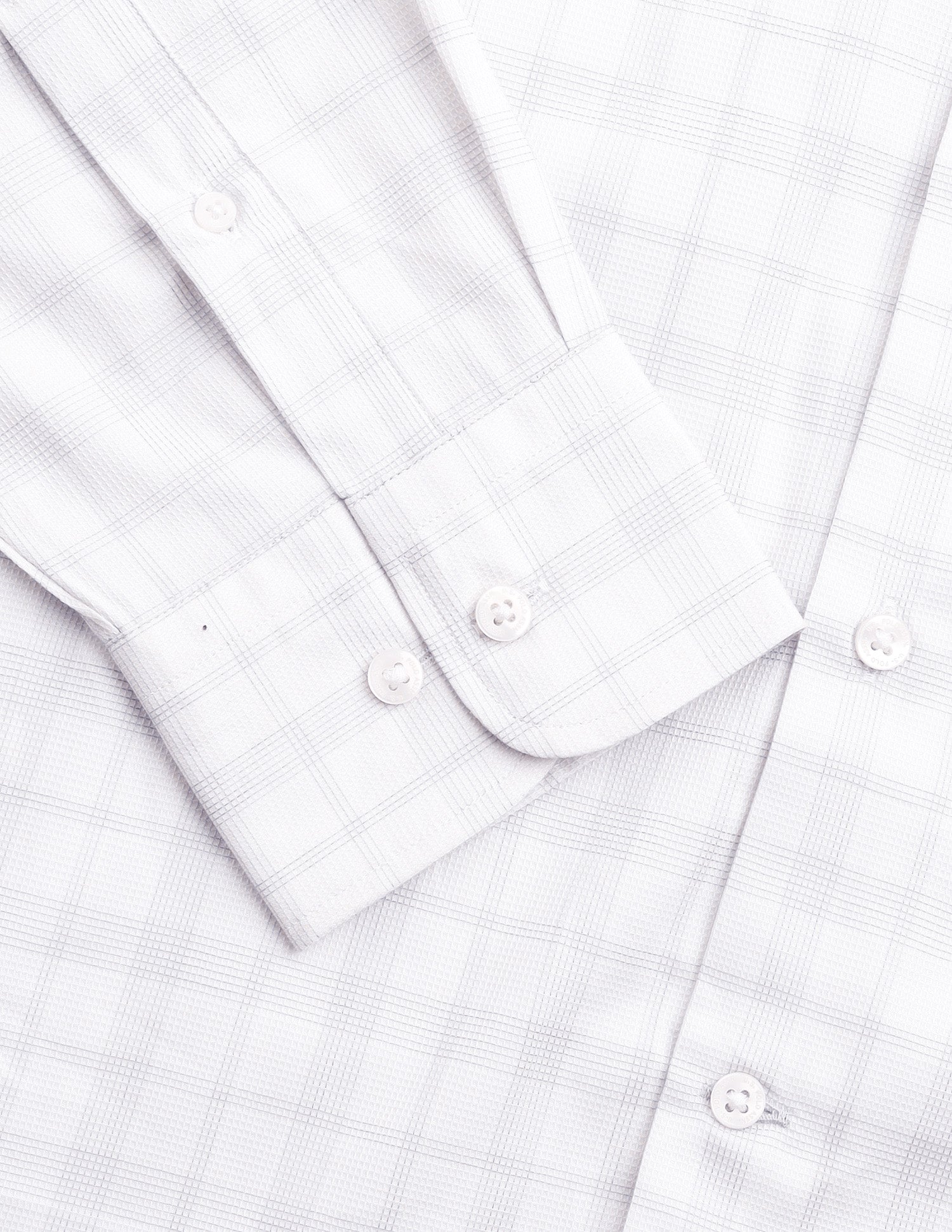 Grid Tattersall Checked With Textured Tailored Fit Shirt Light Grey - U.S. Polo Assn. India | Large