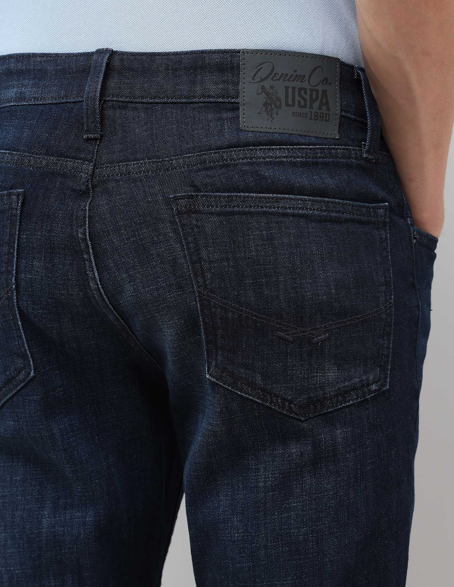 Brandon Slim Tapered Fit Blue Jeans Dark Blue - U.S. Polo Assn. India | Large