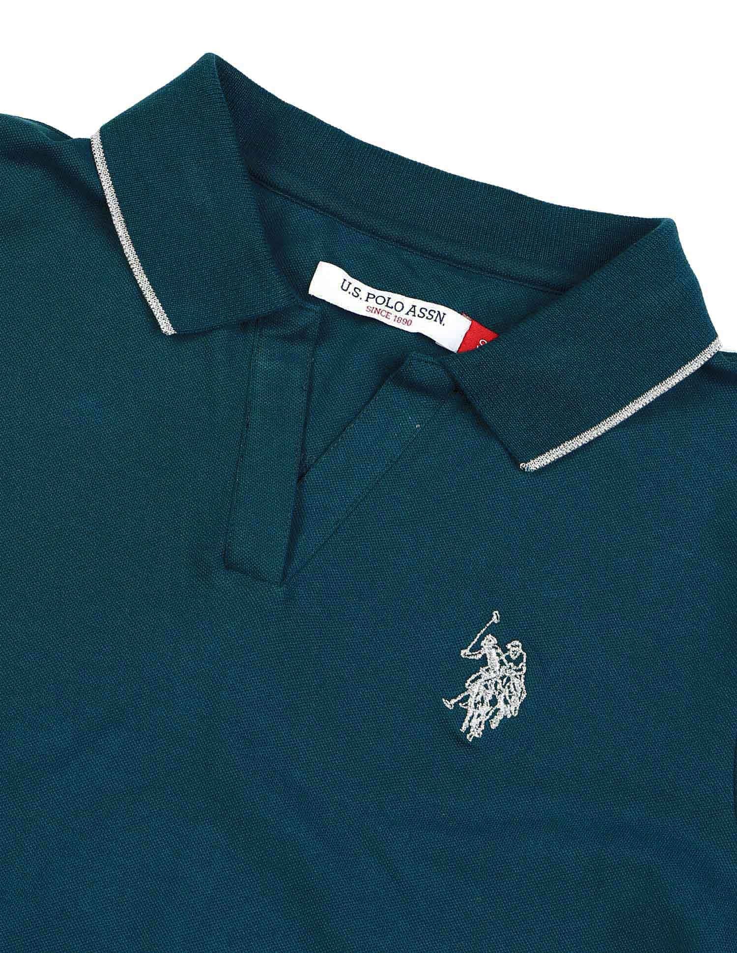 Regular Fit Solid Polo Shirt Teal - U.S. POLO ASSN. | Large