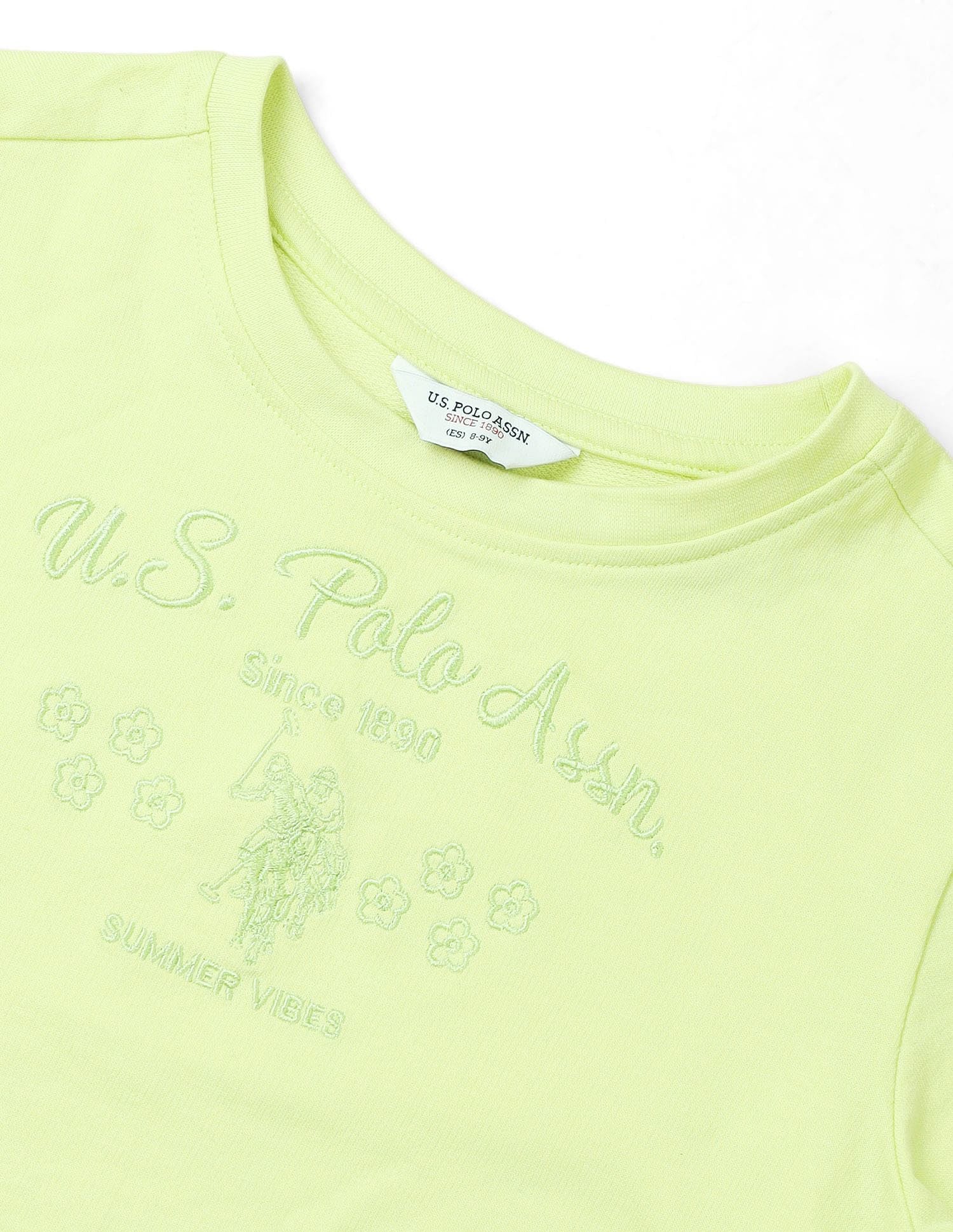 Girls Brand Embroidered Blousan T-Shirt Yellow - U.S. POLO ASSN. | Large