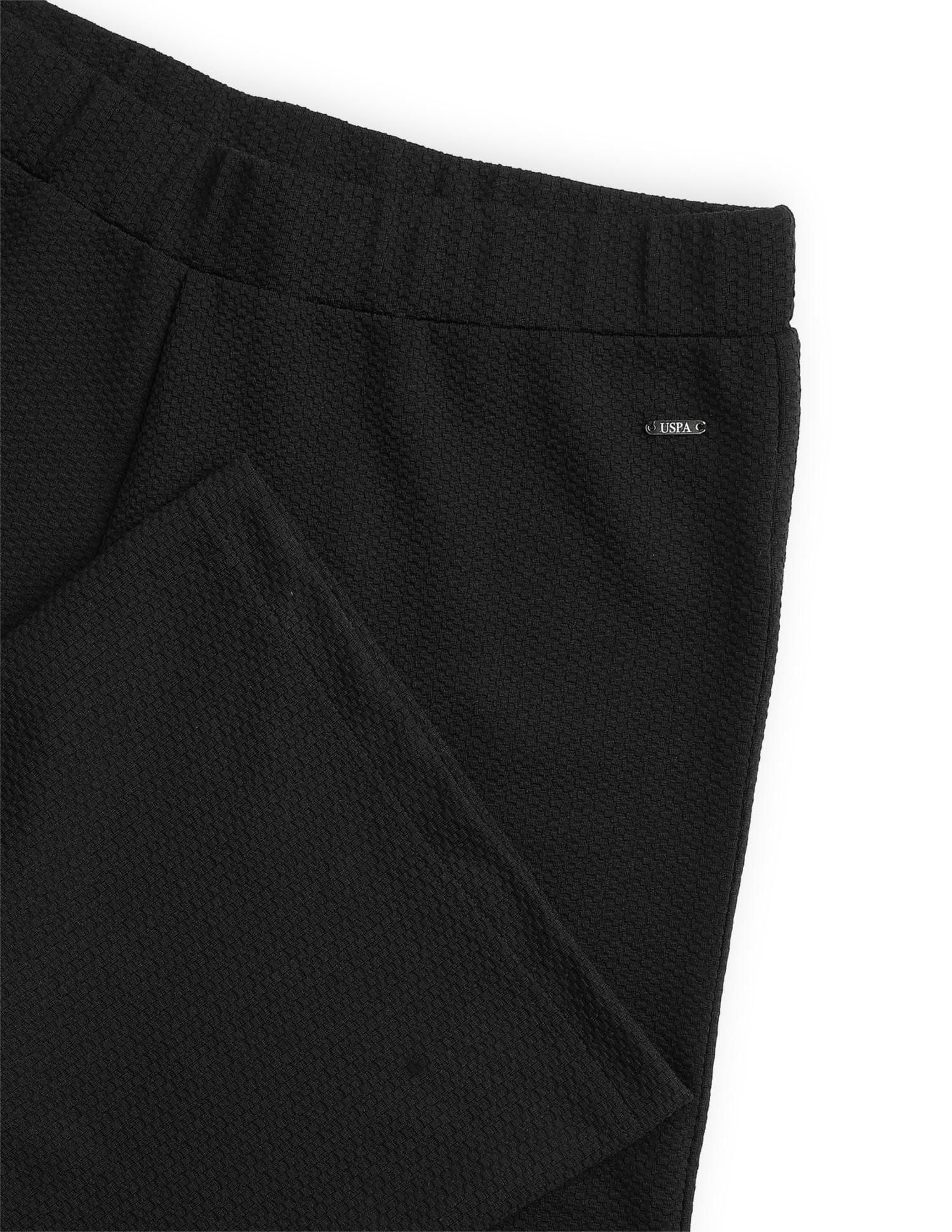 High Rise Straight Fit Trousers Black - U.S. POLO ASSN. | Large