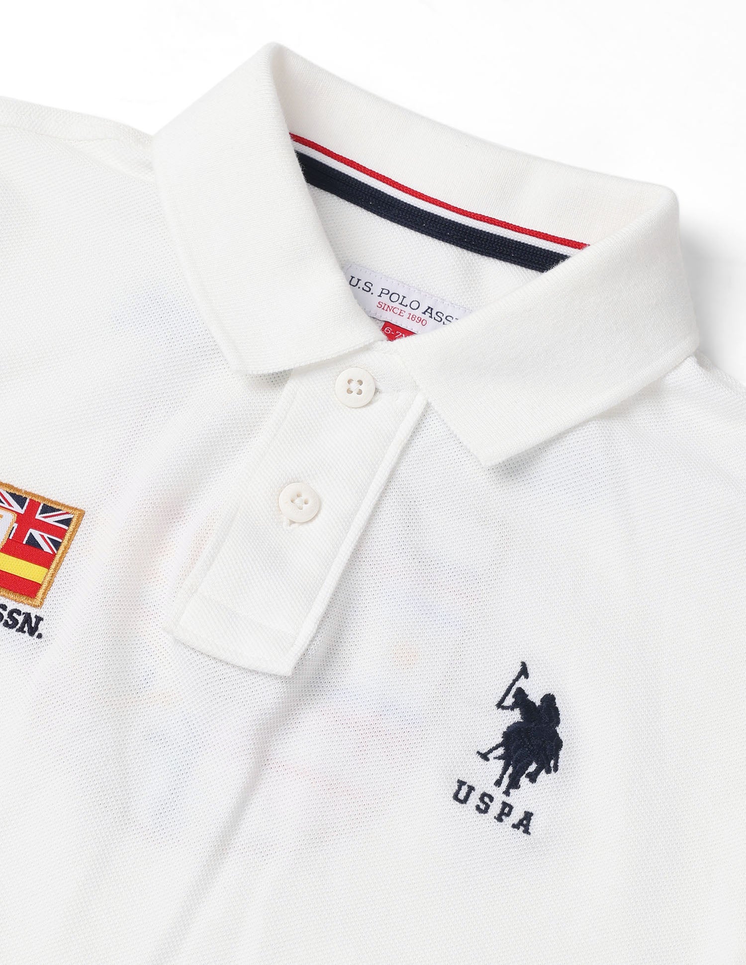 Boys Brand Appliqued Regular Fit Polo Shirt White - U.S. POLO ASSN. | Large
