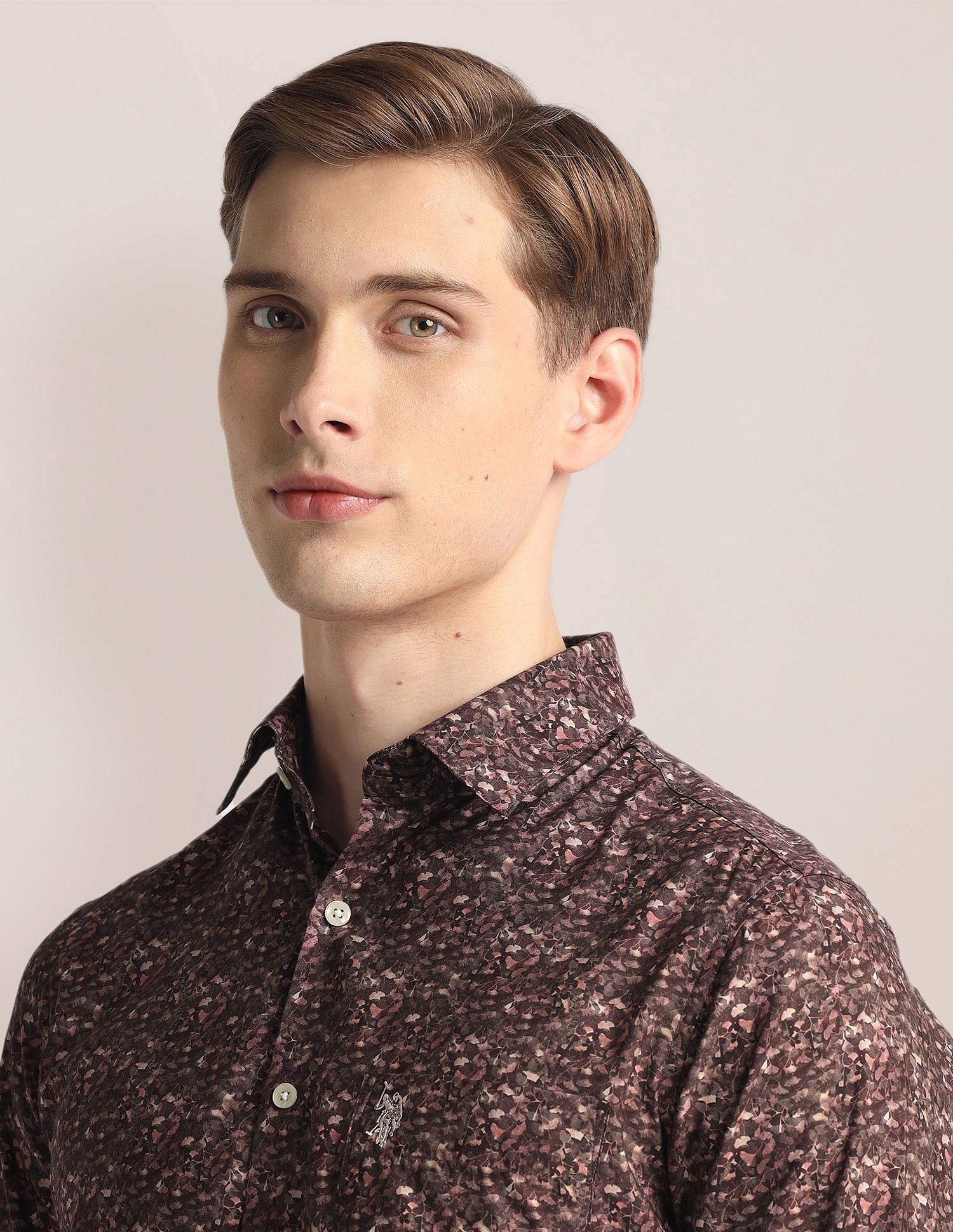 Spread Collar Floral Print Shirt Brown - U.S. Polo Assn. India | Large