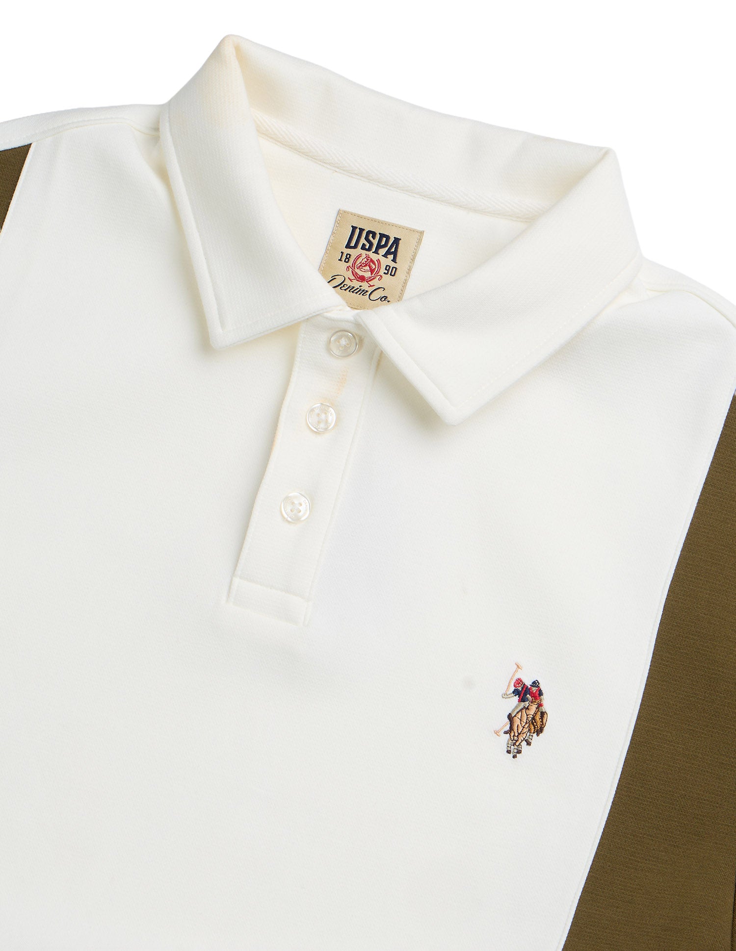 Colourblocked Legend Of Horseshoe Sweatshirt Ecru - U.S. POLO ASSN. | Large