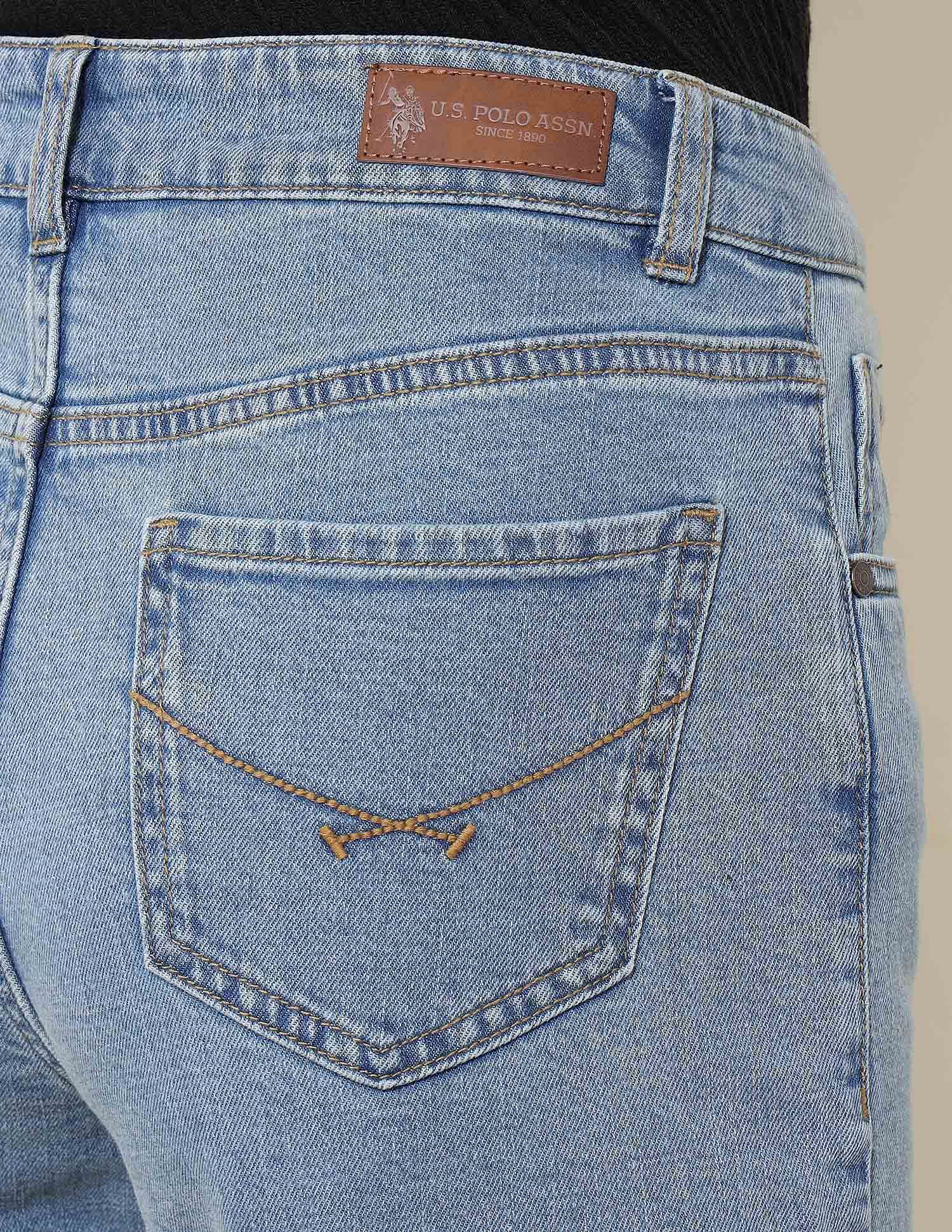 High Rise Straight Fit Jeans Blue - U.S. POLO ASSN. | Large